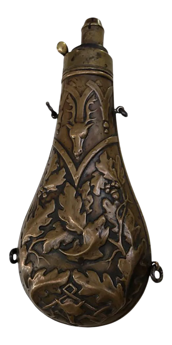 Antique G& j.w. Hawksley Copper & Brass Black Powder Flask Chairish