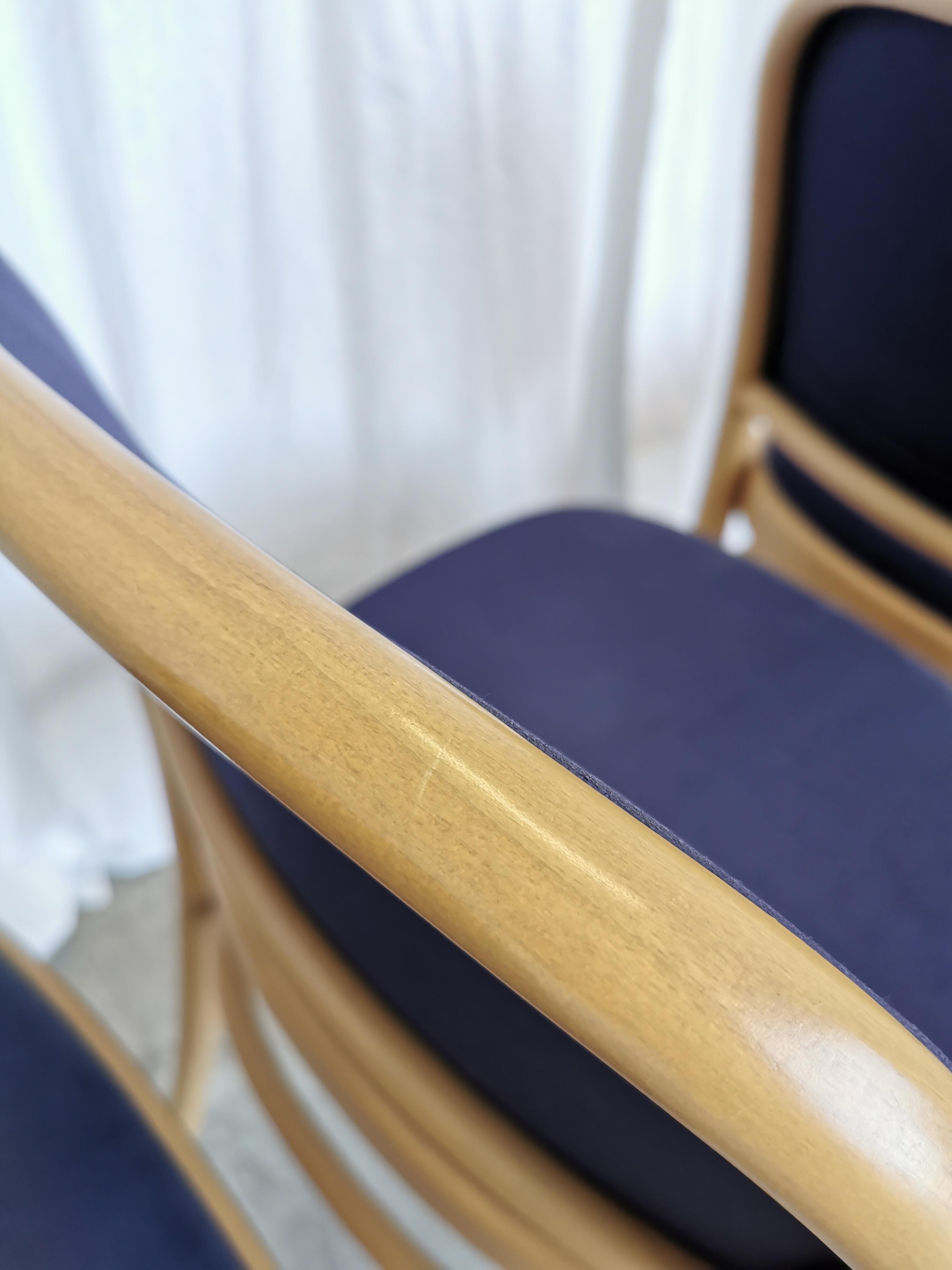 Vintage Bentwood Dining Chairs in the style of Josef Hoffmann, 1970s, Set of 4