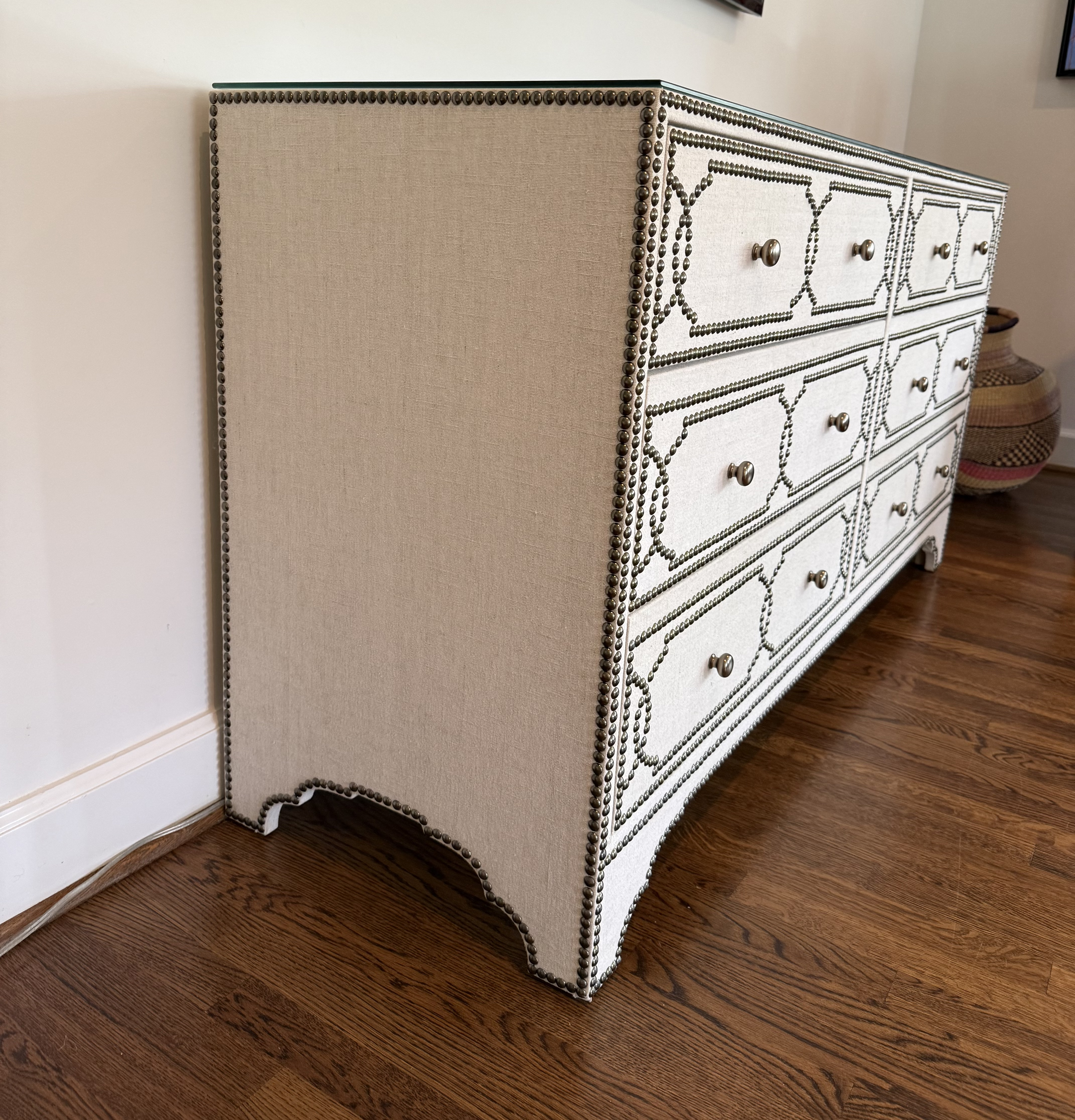 Linen Wrapped Dresser by Bernhardt