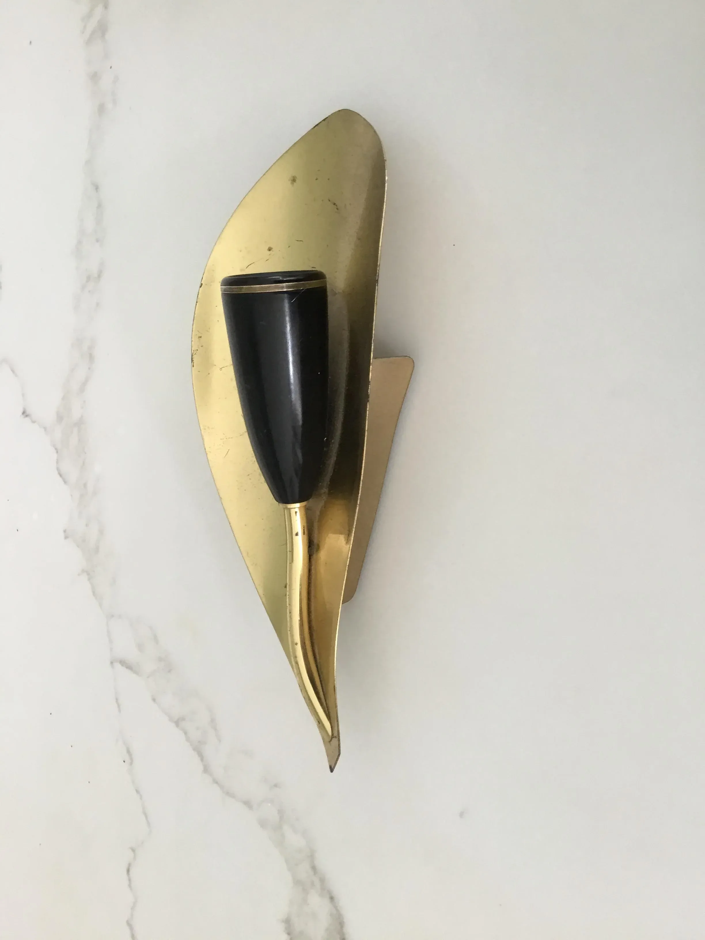 Small Italian Brass Sconces, 1950s, Set of 2