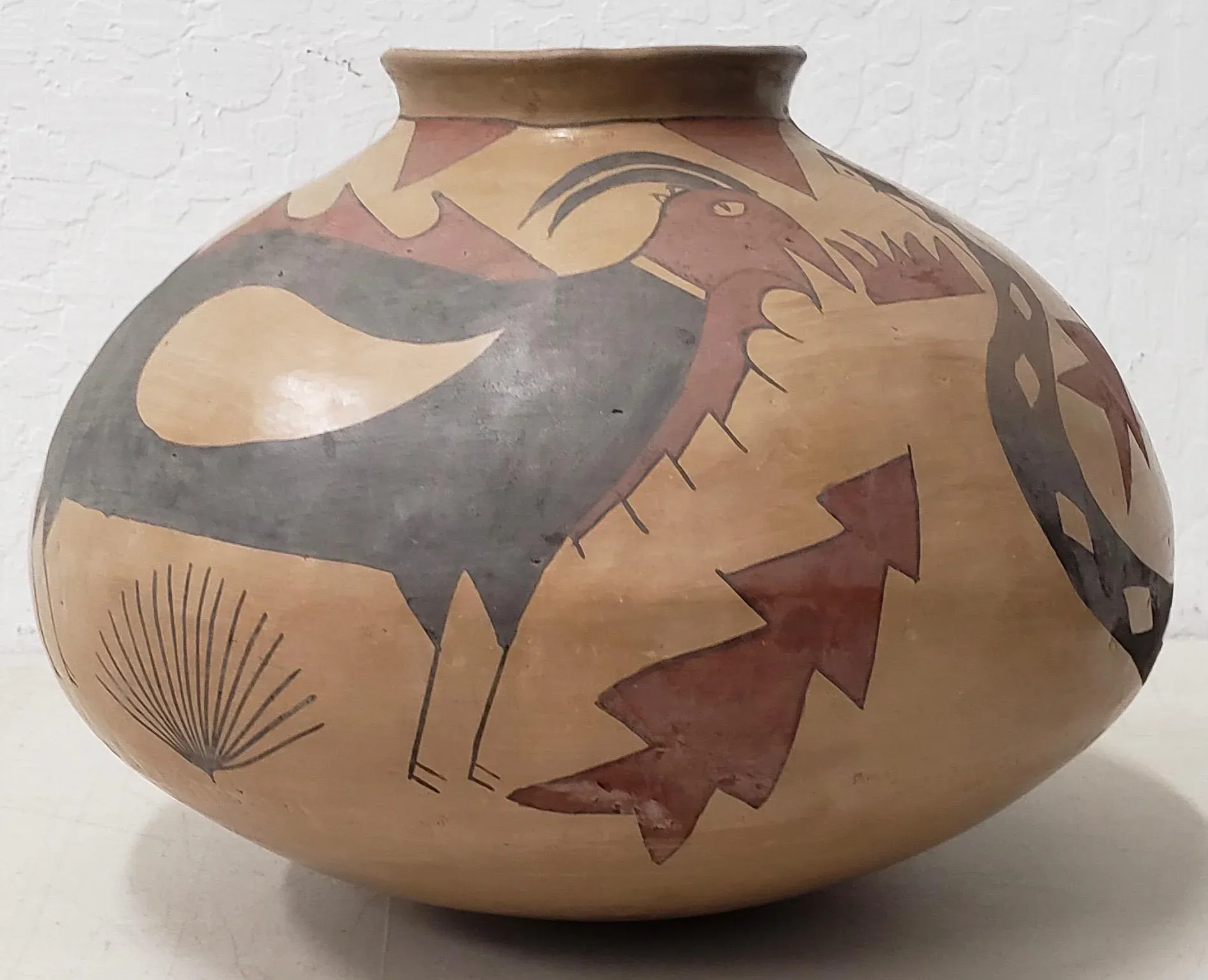 Mid 20th Century Primitive Tribal Clay Pottery With Hand