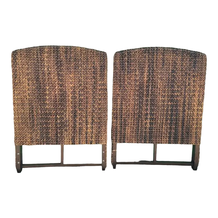 Vintage Woven Braided Variegated Stained Seagrass Extra Tall Twin Size