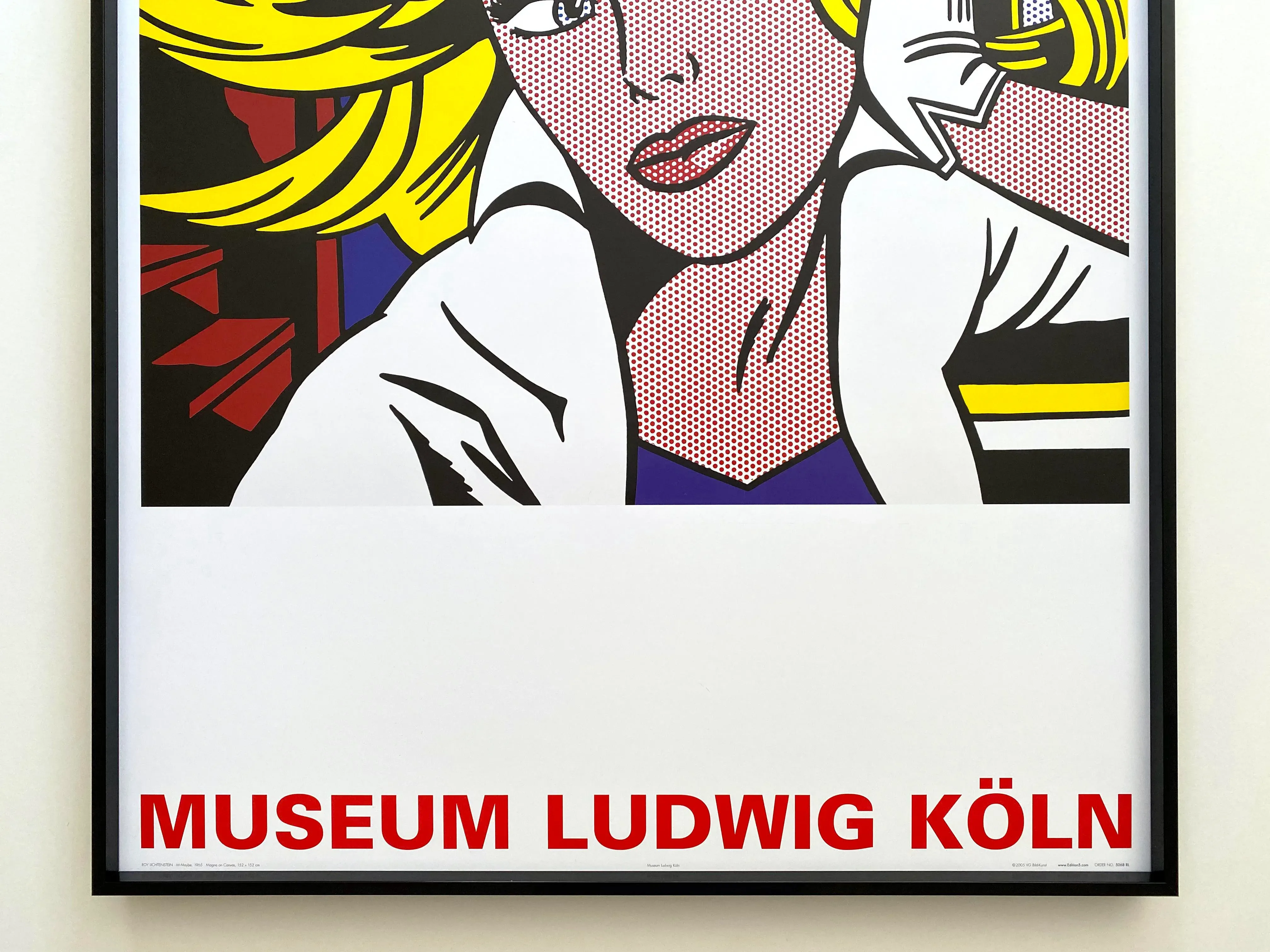 Roy Lichtenstein Fine Art Lithograph Print Framed Pop Art Museum Poster   M-Maybe  1965