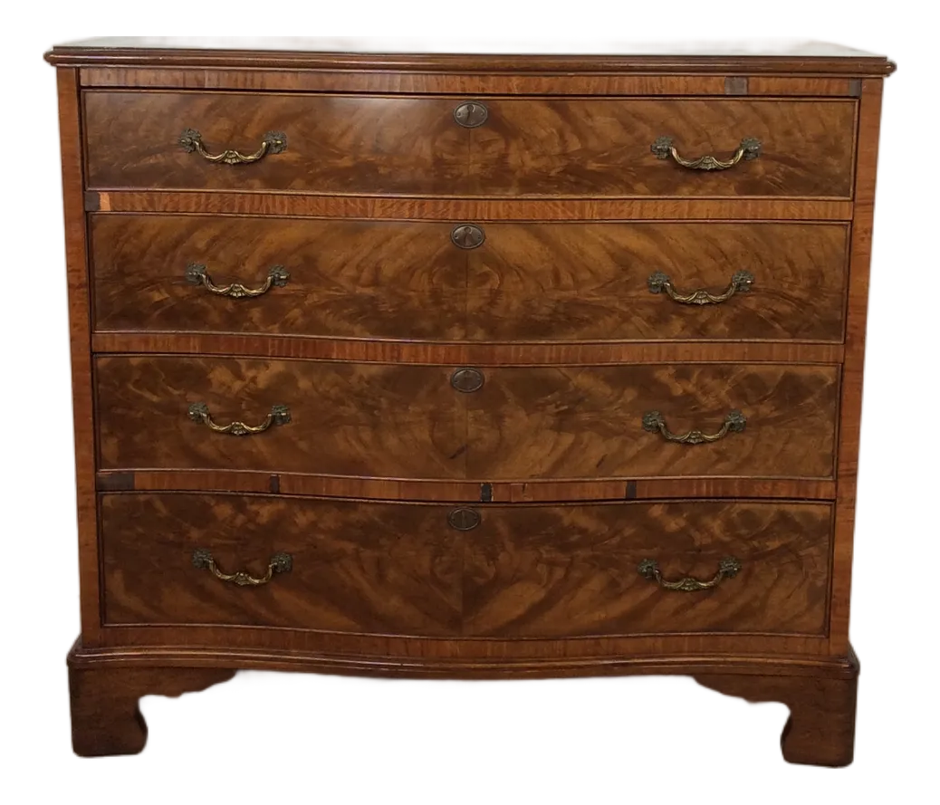Antique Mahogany Chest of Drawers With Brass Hardware