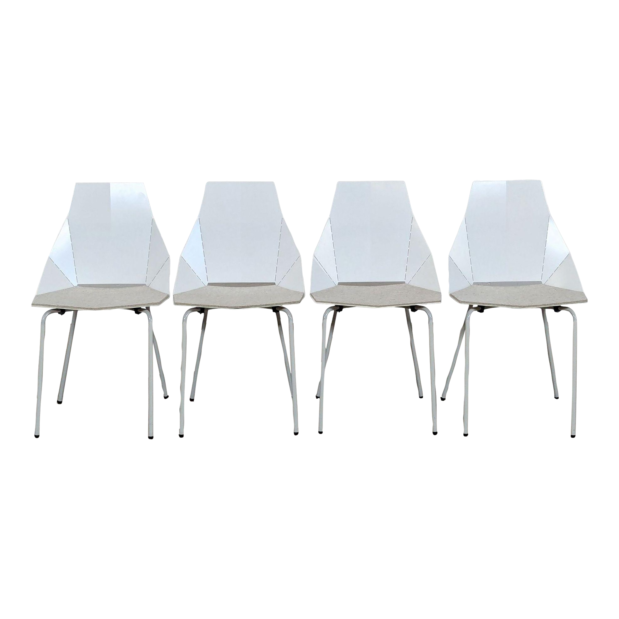 Set of Four Blu Dot Real Good Chairs With Seat Pads Chairish