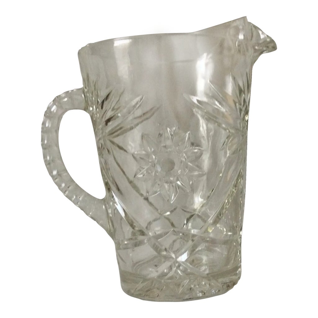 Vintage Anchor Hocking Early American Prescut Pitcher | Chairish