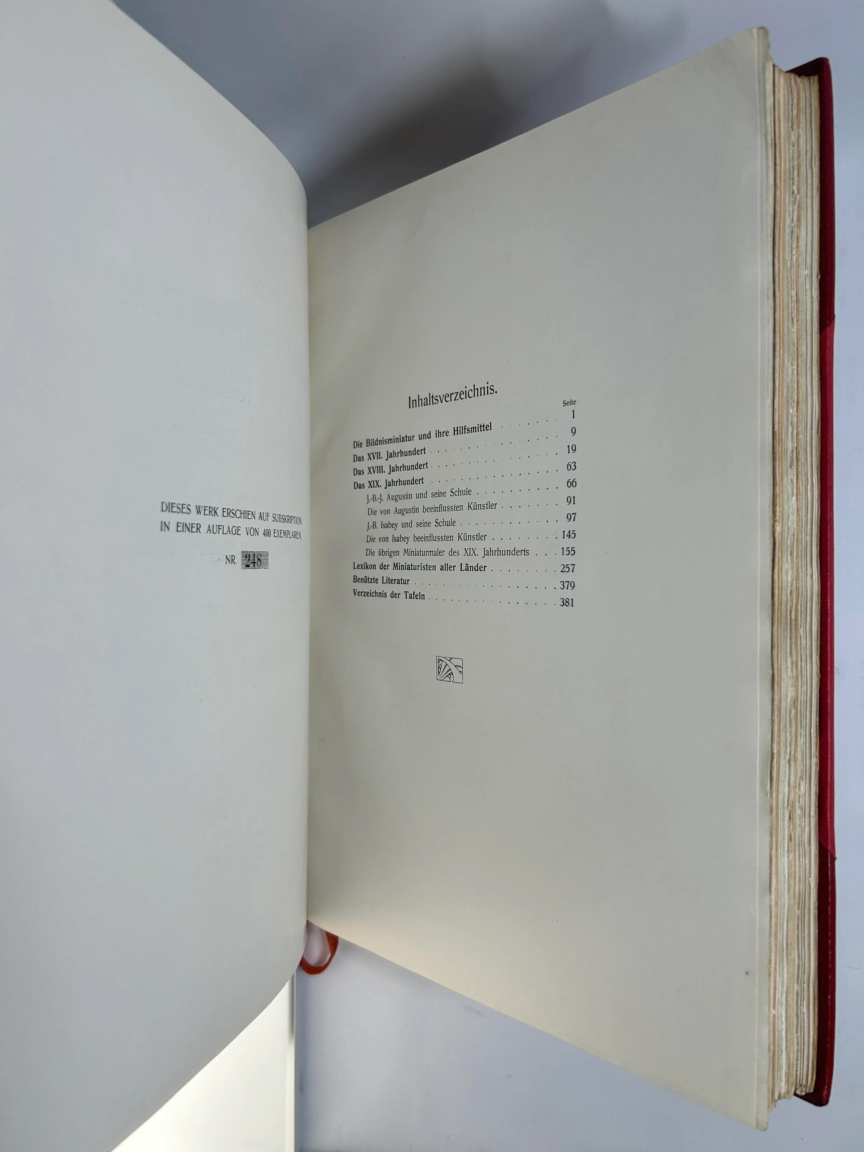 Early 20th Century Illustrated Quarto, Leo Schidlof\'s Die Bildnisminiatur in Frankreich Im Xvii, Xviii. Und Xix. Jahrhundert - 1 Book