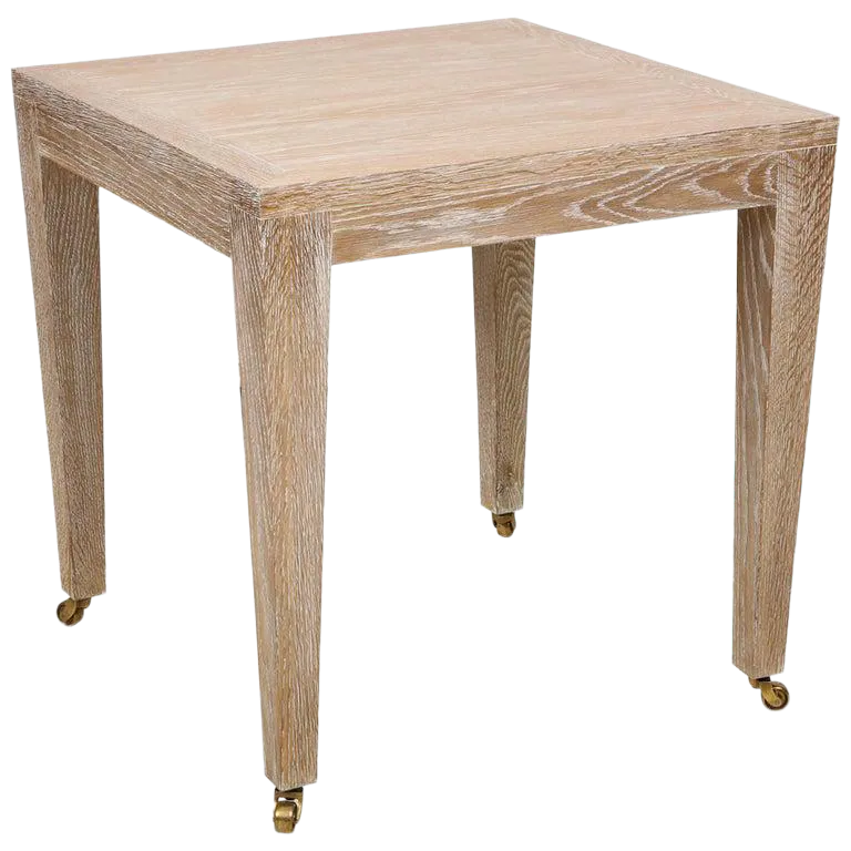 Bespoke Cerused Oak Table on Castors Chairish