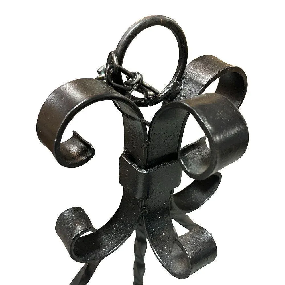 Spanish Revival Wrought Iron 7-Light Wood Beam Grand Wall Sconce