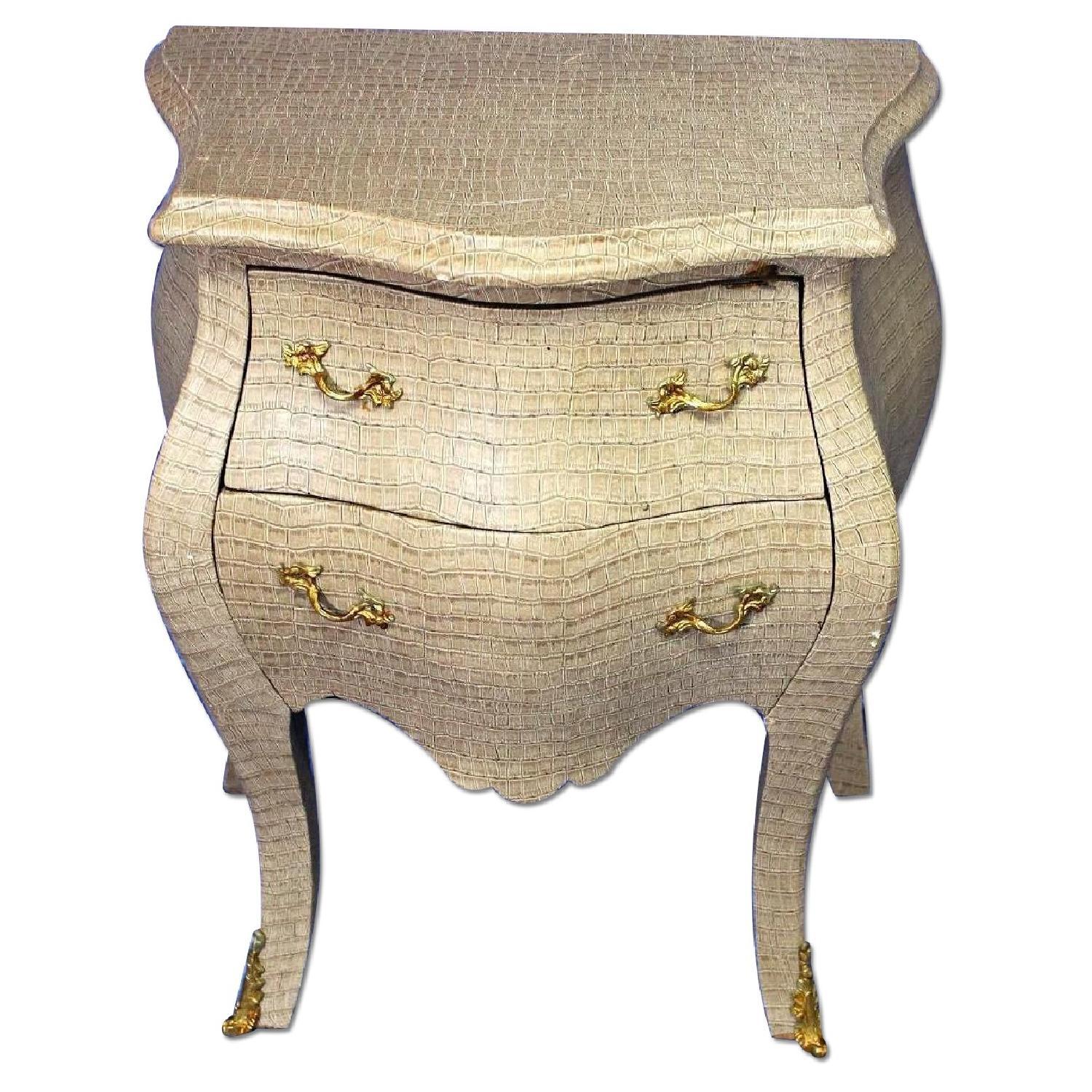 Louis Xv Faux Crocodile Skin Bombe Nightstands Chairish