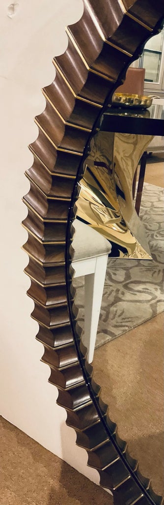 Jonathan Charles Modern Brass Gatsby Cosmo Wall Mirror | Chairish