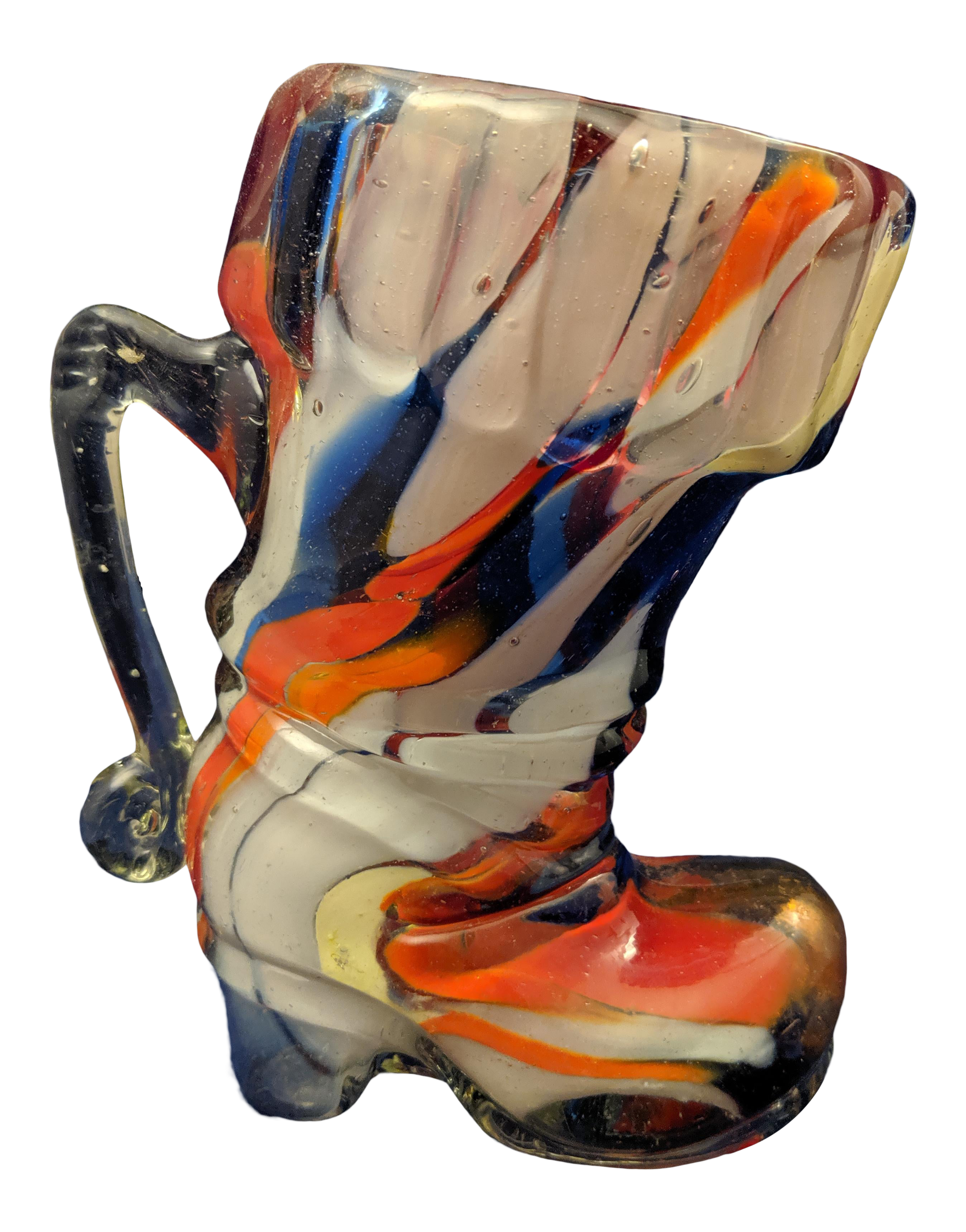 Murano Decor Blown Glass Art Glass Boot Venetian Multi Colored Vintage Glass Boot Murano Glass Company Chairish