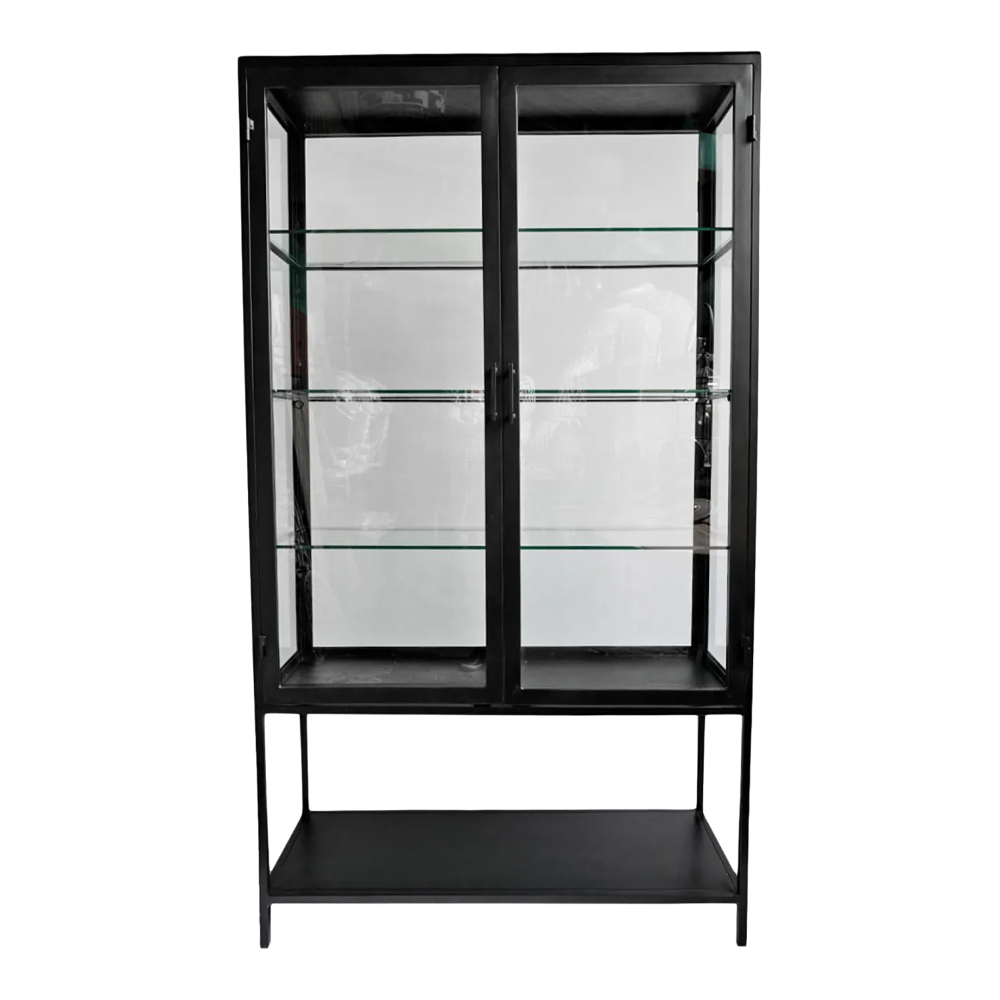 Black Iron & Glass Display Chairish