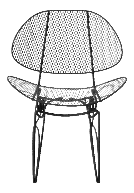 1950s Homecrest Wrought Iron Mesh Rocking Patio Chair, Recently