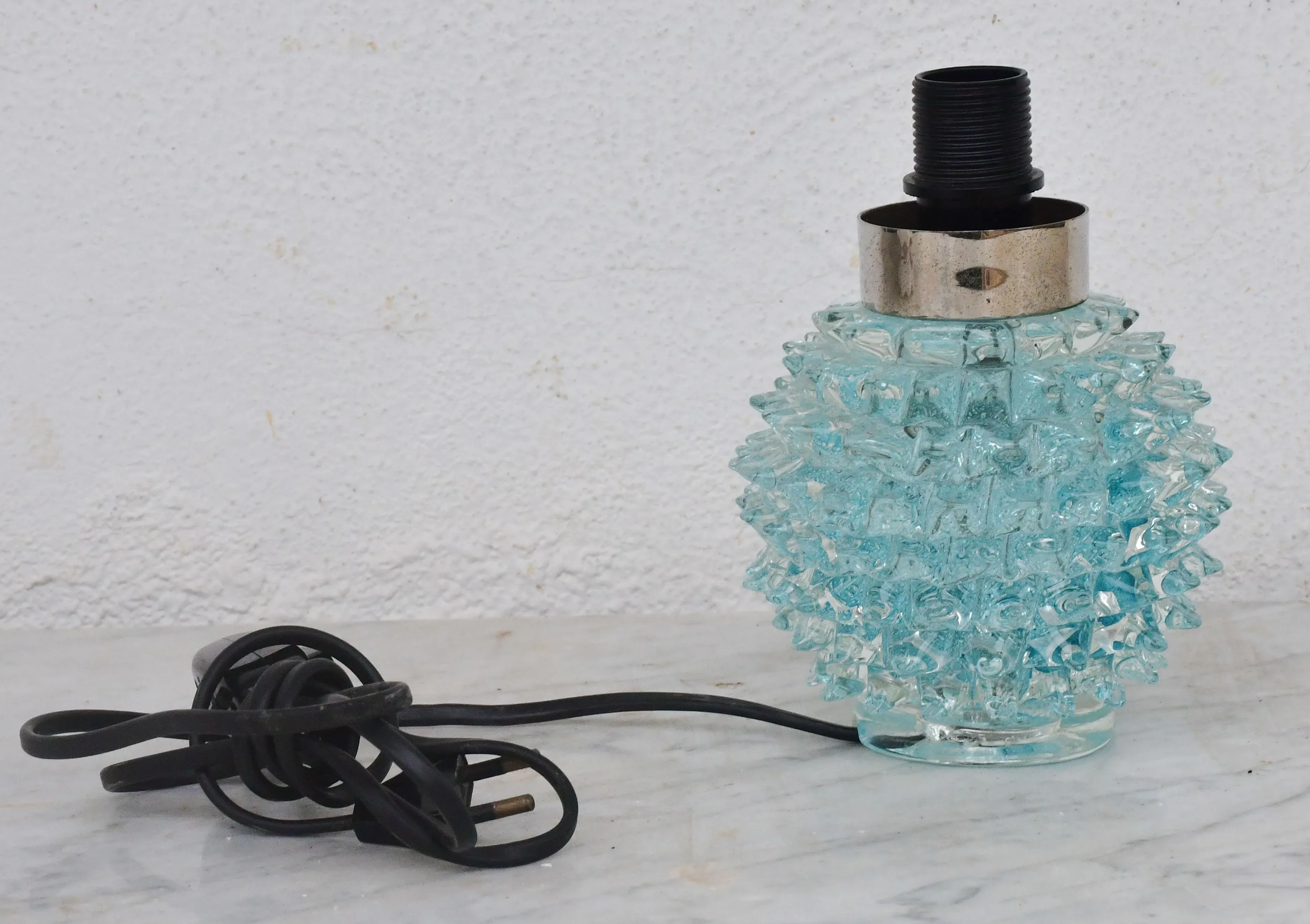 Rare Blu Table Lamp in Rostrato Murano Glass Vase for Barovier & Toso, 1950s