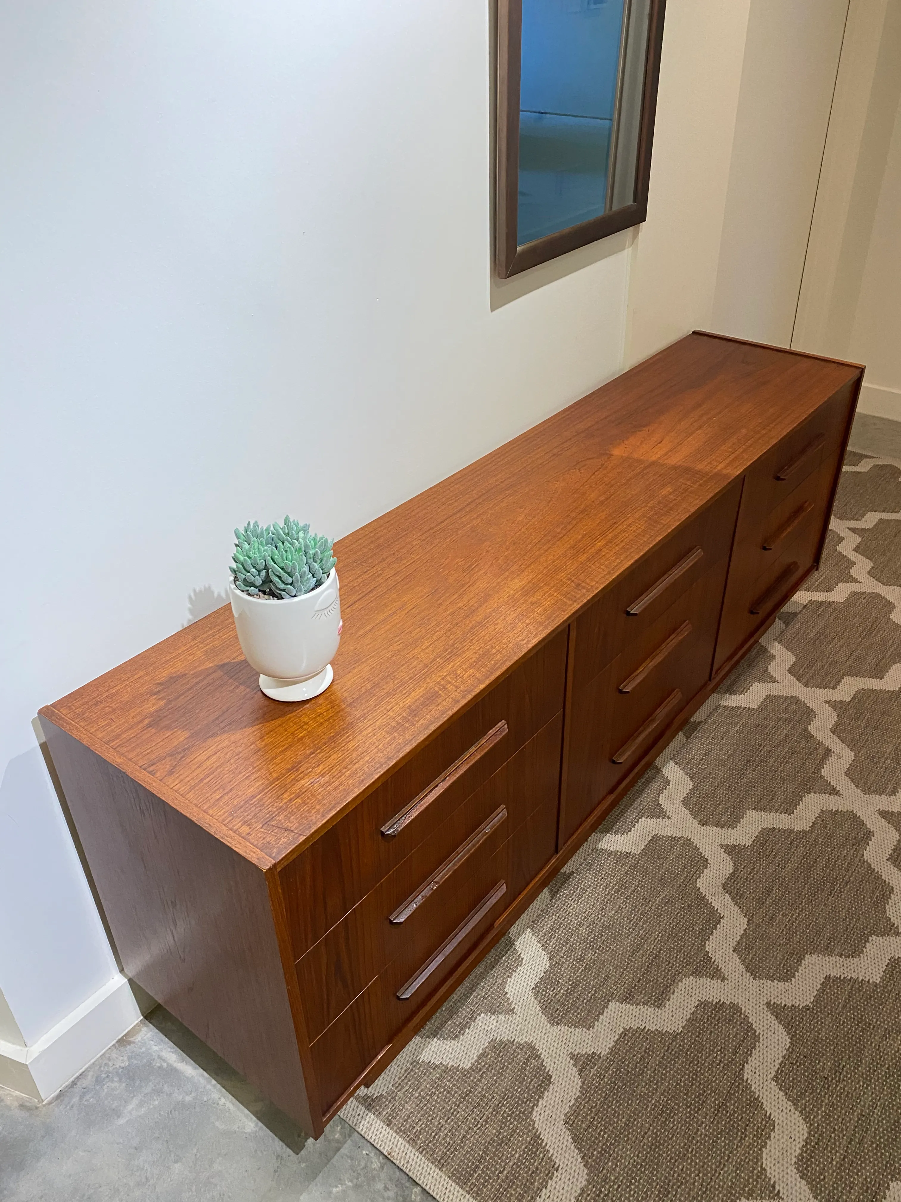 Scandinavian Midcentury Modern Teak 9 Drawer Dresser Chairish
