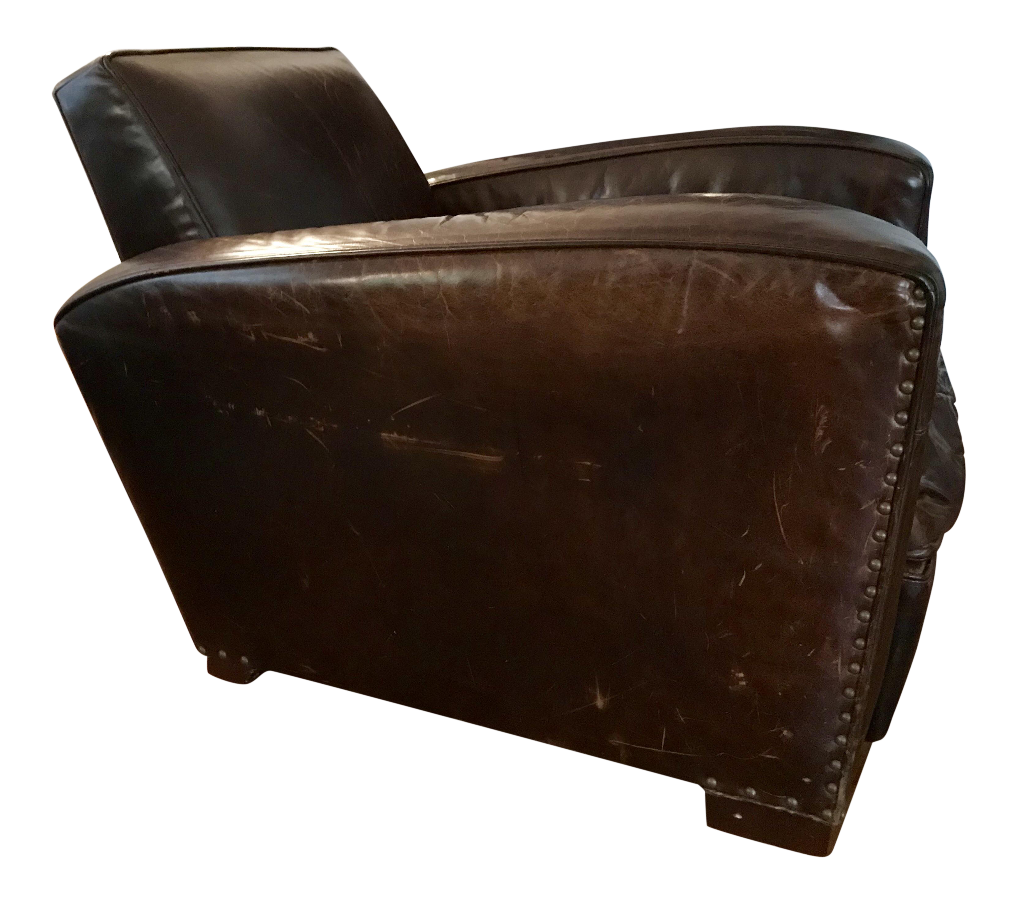 Restoration Hardware Library Leather Chair Chairish Restoration Hardware Library Leather Chair Chairish