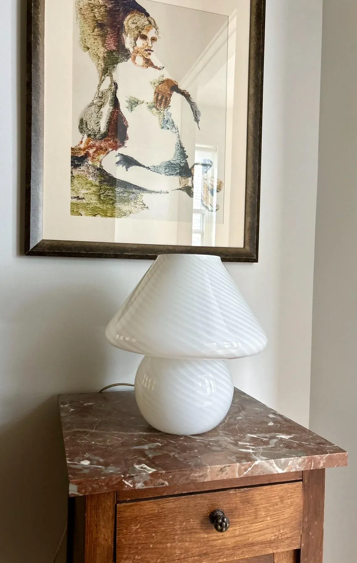Italian Murano Glass Mushroom Lamp | Chairish