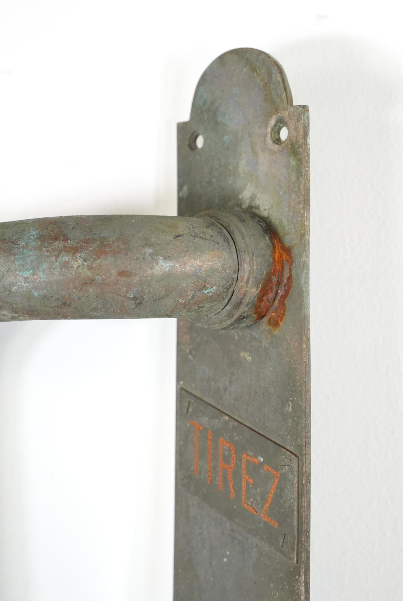 Vintage European 29.25 In. Tirez Brass Front Door Pull