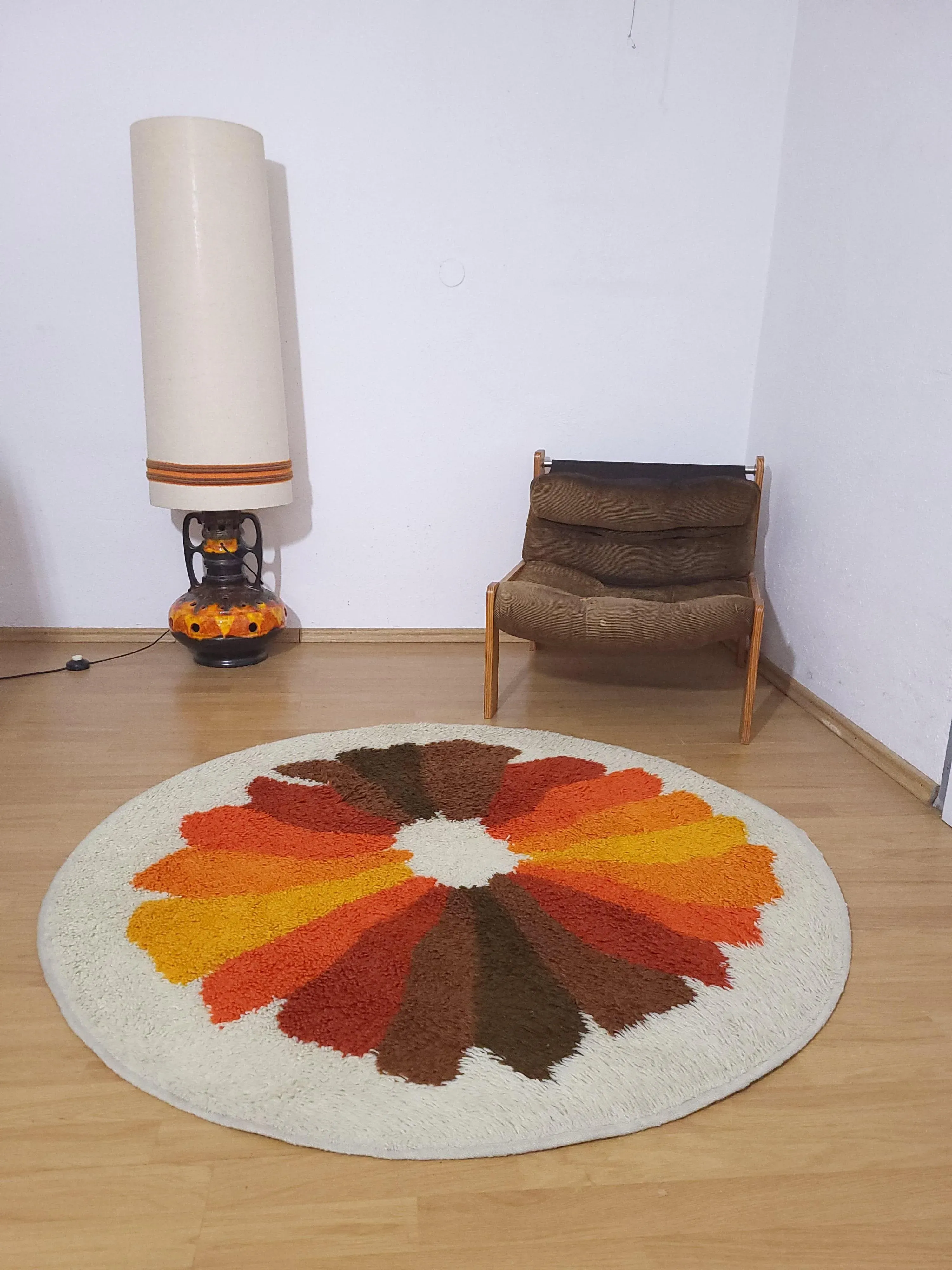 Mid-Century Evelet Round Rug from Desso, Netherlands, 1970s