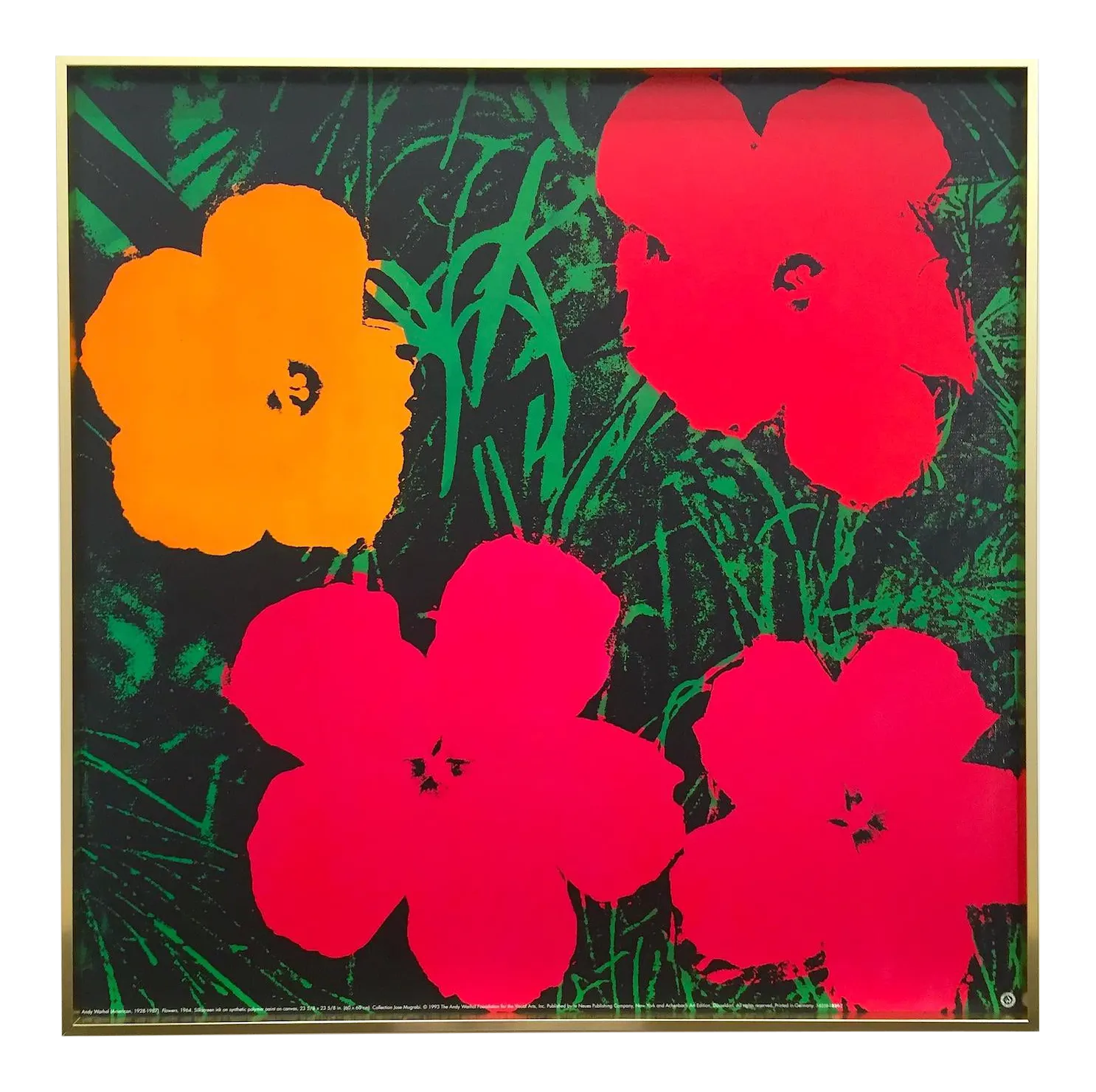 Andy Warhol Foundation Vintage 1993 Lithograph Print Framed Pop