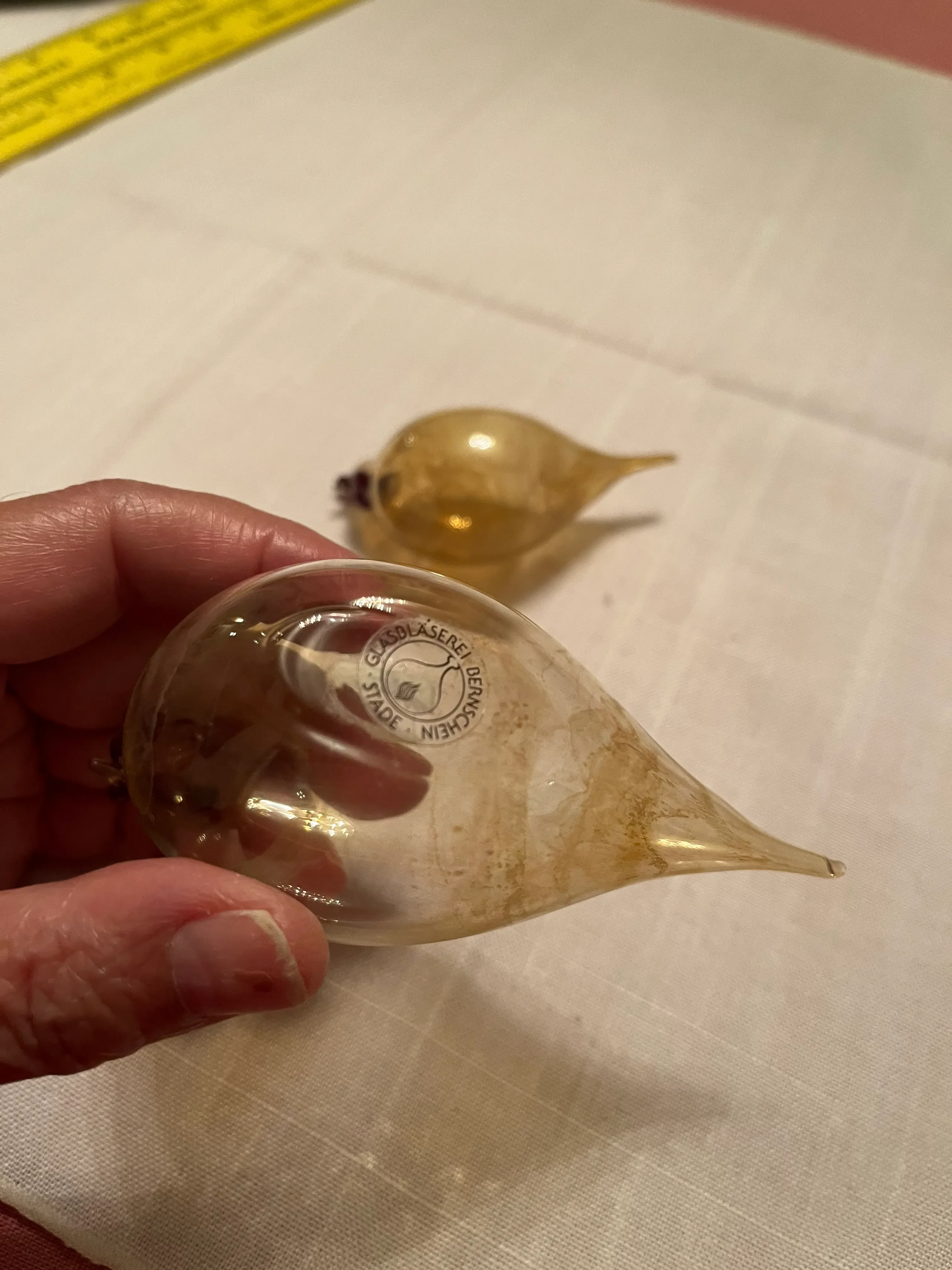 2000s Blown Glass Hand Painted Light Weight Chicken Figurines, Germany- Set of 2
