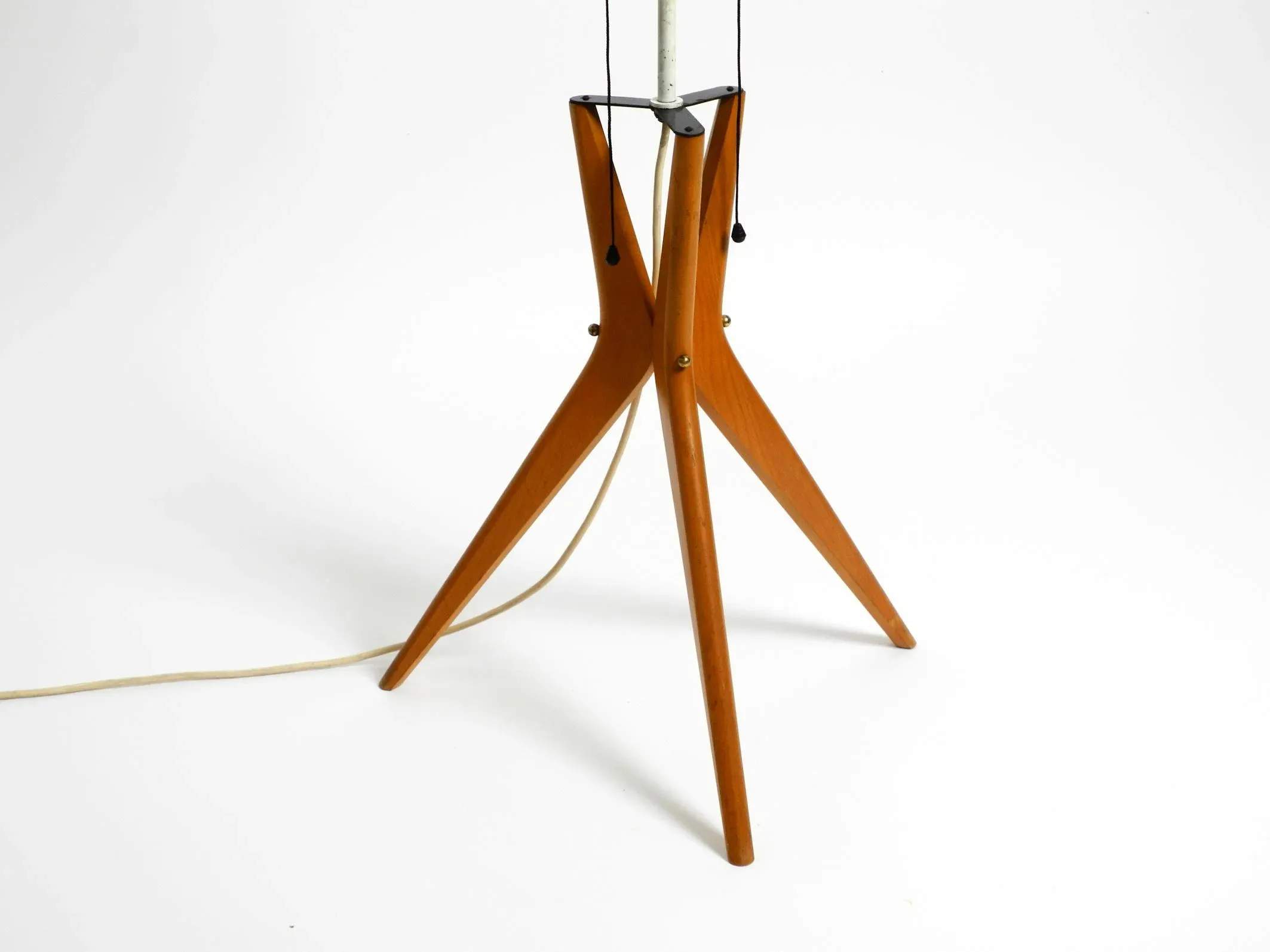 Mid-Century Modern Tripod Floor Lamp in Walnut, 1950s