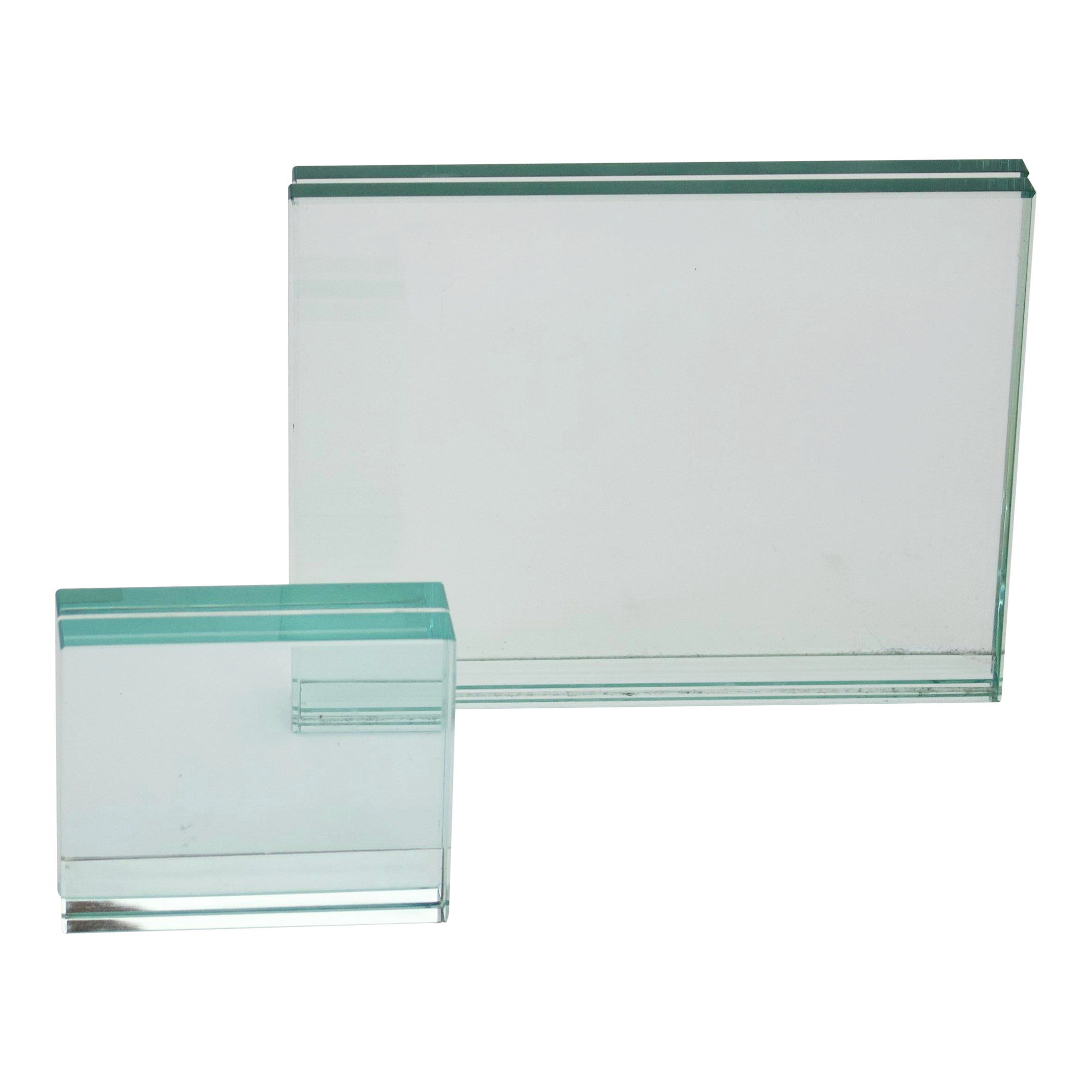 Fontana Arte Italian Glass Picture Frames, Made in Italy Set of 2