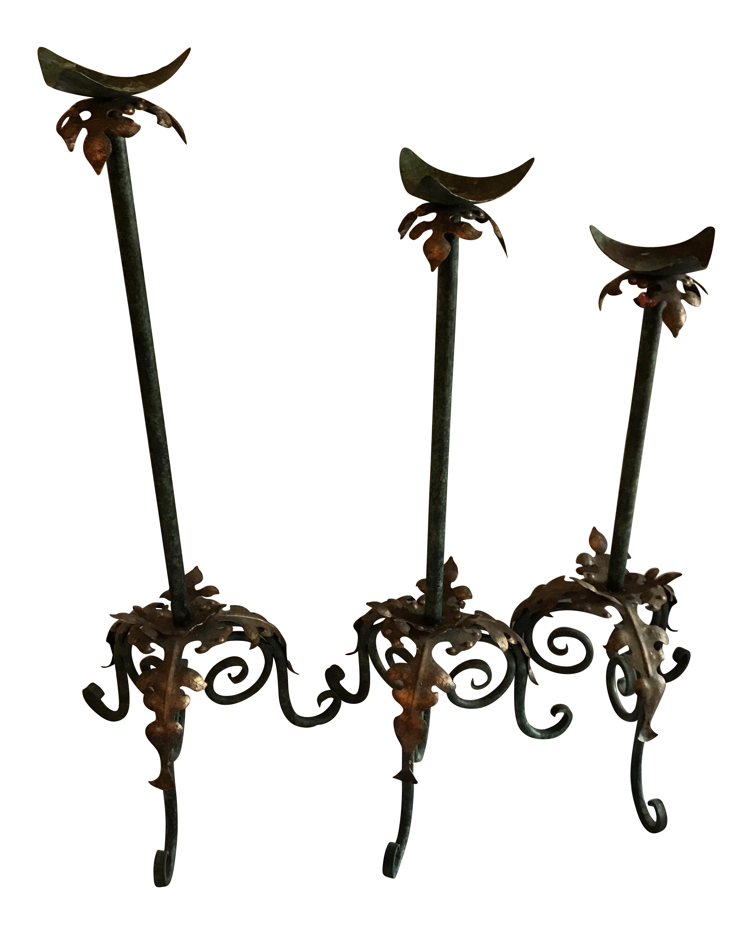 Vintage Iron Candle Holders Set of 3 Chairish