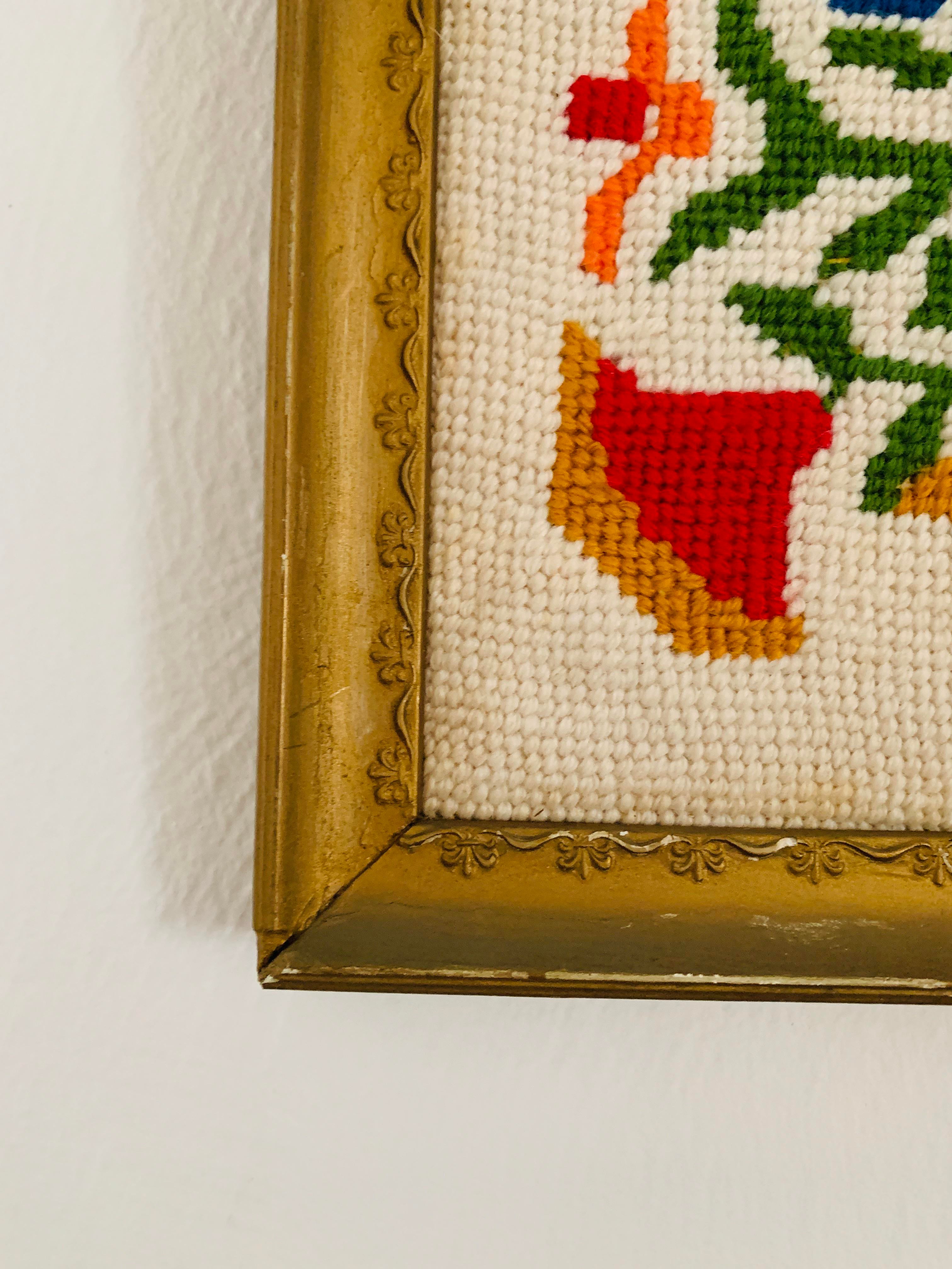 ヨーロッパアート　額縁セット　NEEDLEPOINT Vintage Vintage Framed Needlepoint The Lady and the Unicorn Medieval
