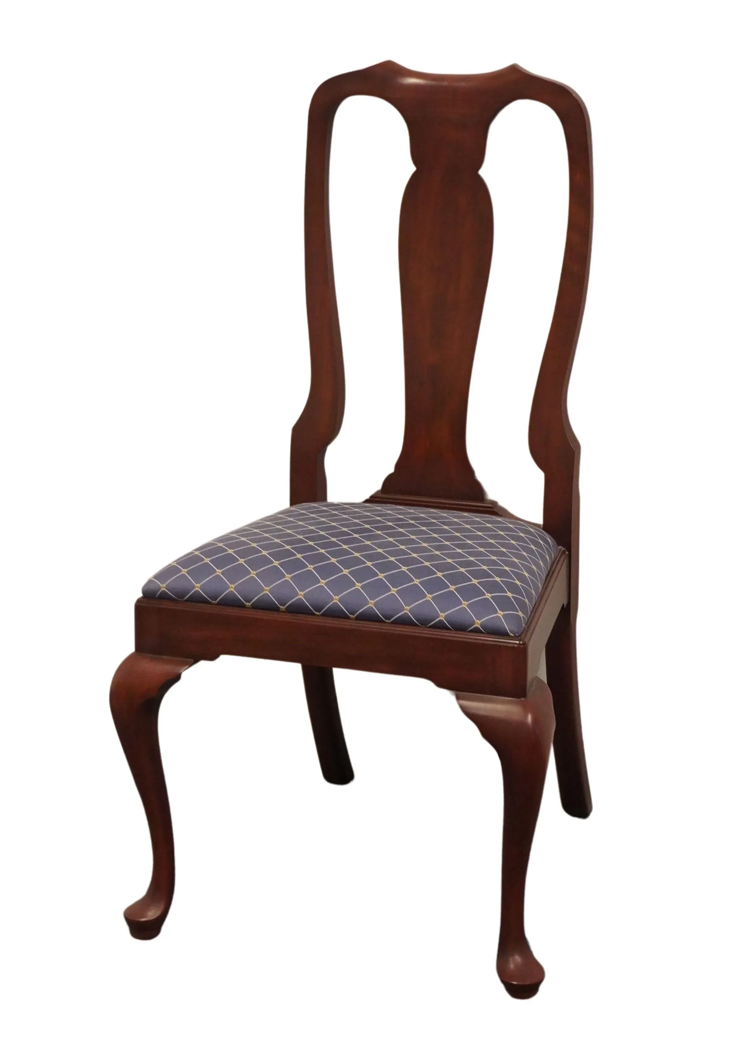 Henkel Harris Traditional Queen Anne Style Wild Black Cherry Dining Side  Chair 105s, image size:2444x3388