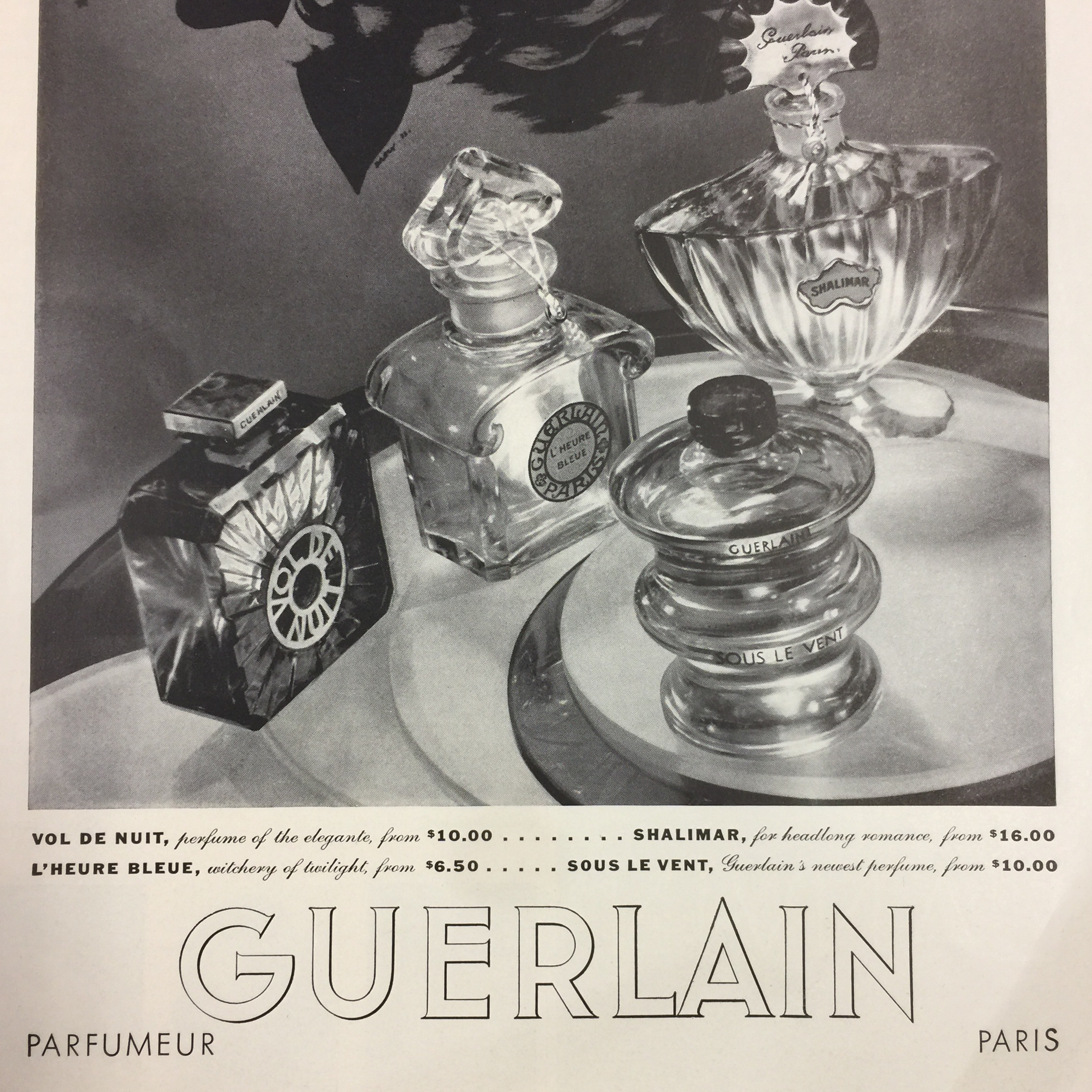 ヴィンテージ広告　GUERLAIN　パヒューム 1935 Guerlain Perfume Ad | Chairish
