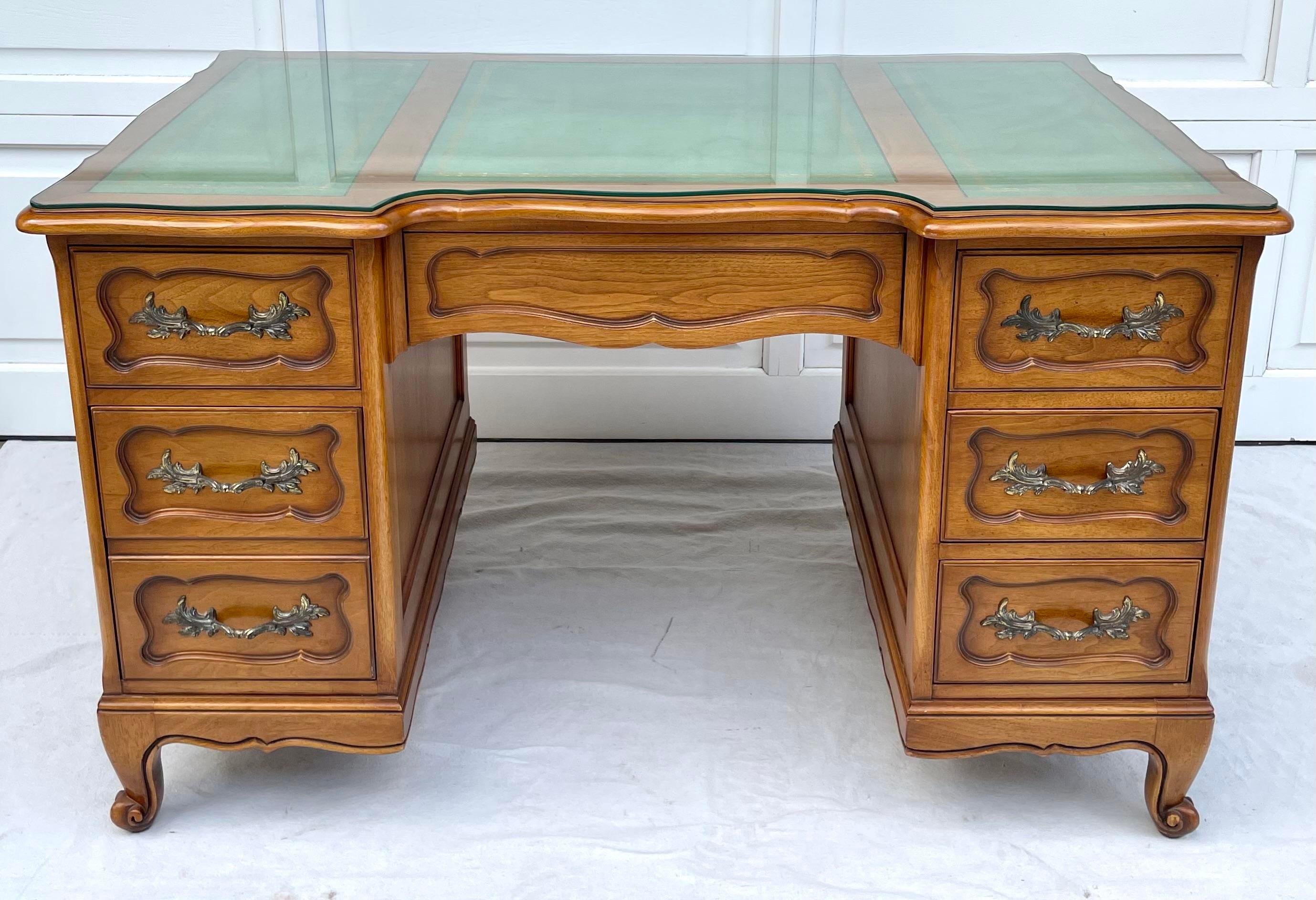 Vintage Leather Top Louis XV Executive Writing Desk Chairish