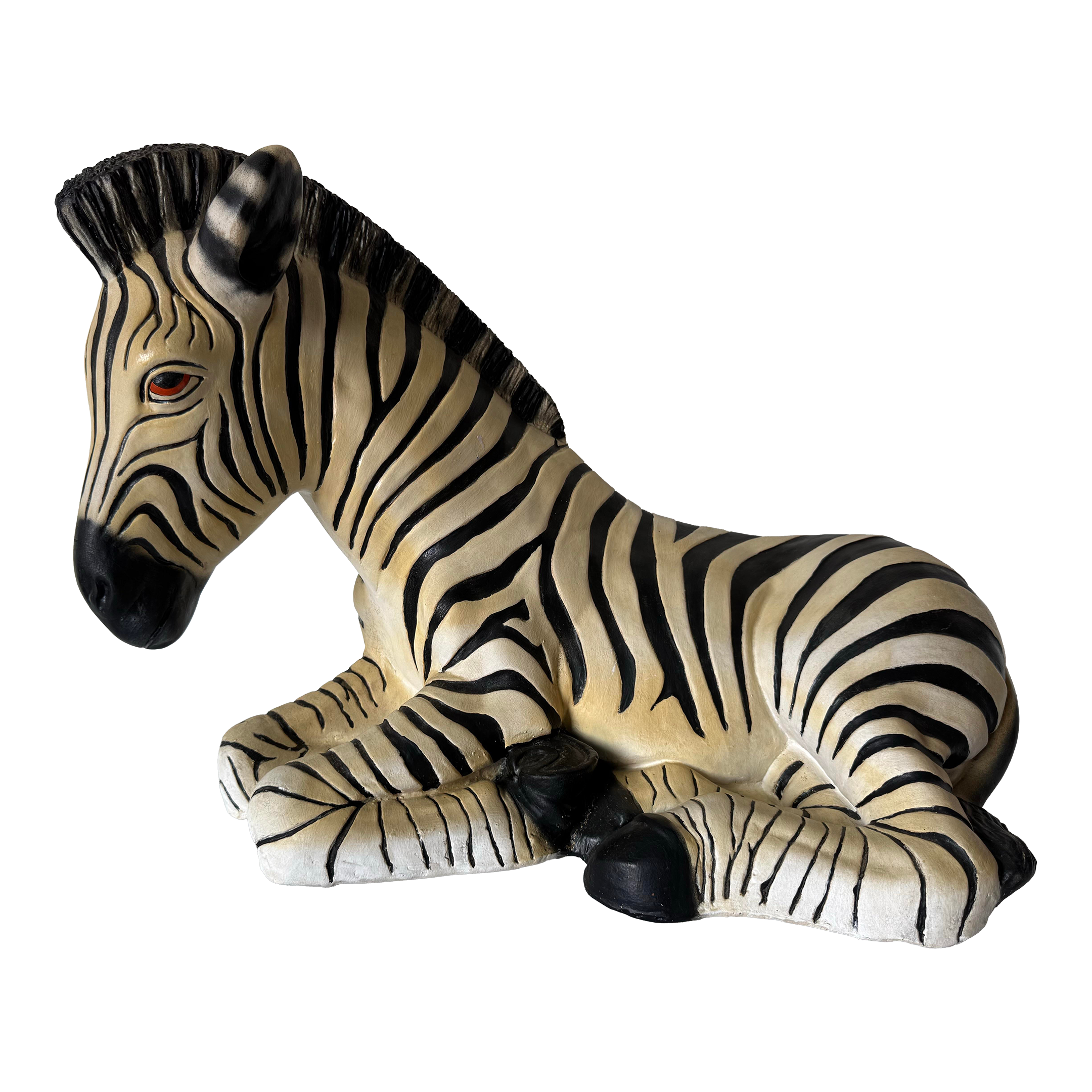 Large 1980's Vintage Ceramic Zebra Sculpture | Chairish