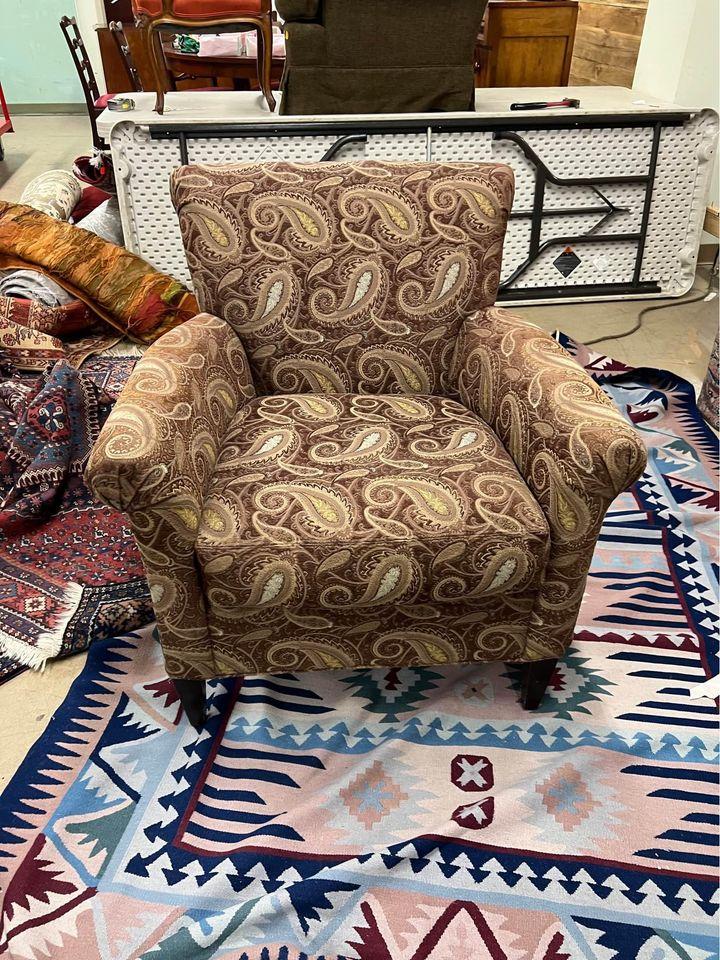 Ottoman Paisley Print Armchair Brown Paisley Recliner Chairs With Patterned  Fabric Recliner Chair