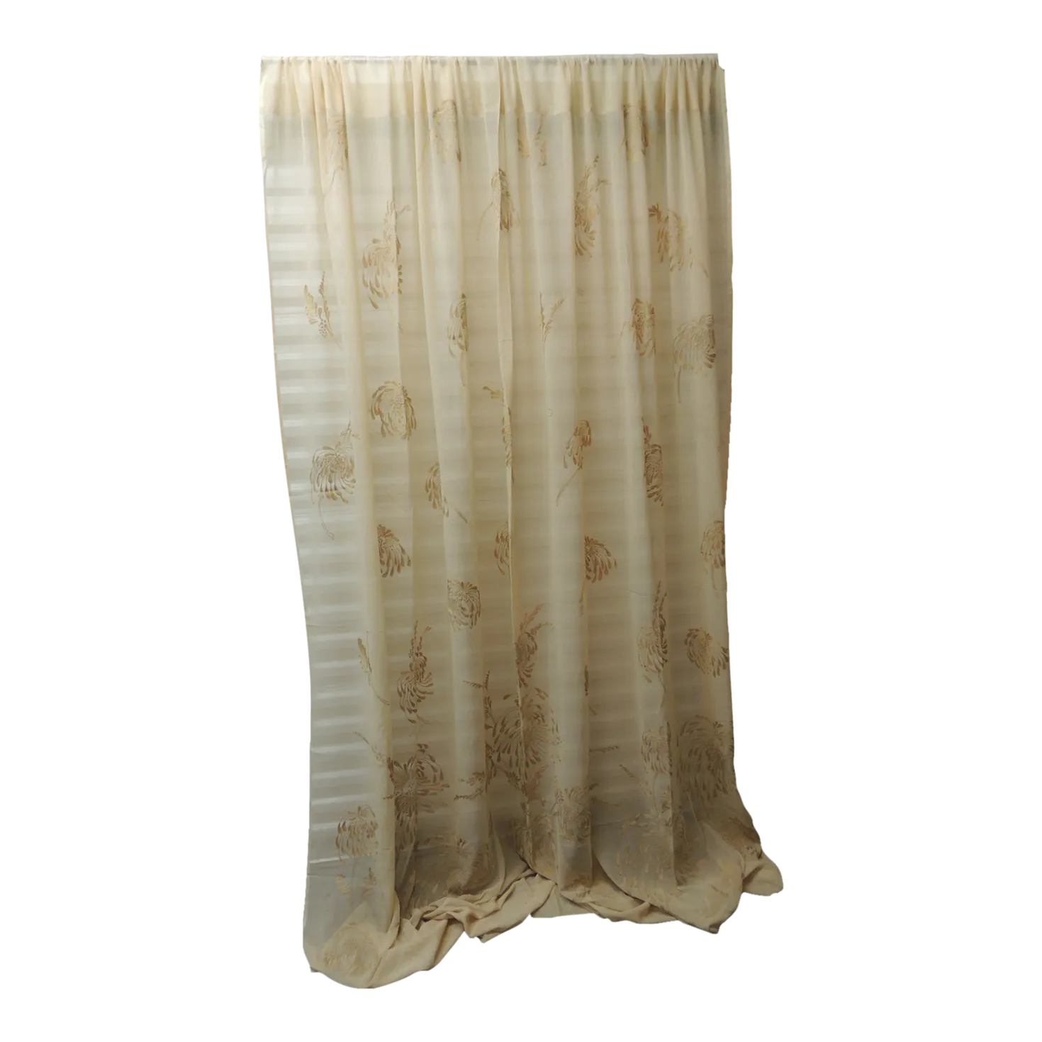 Sheer Embroidered Ecru Color Curtain Panel Chairish