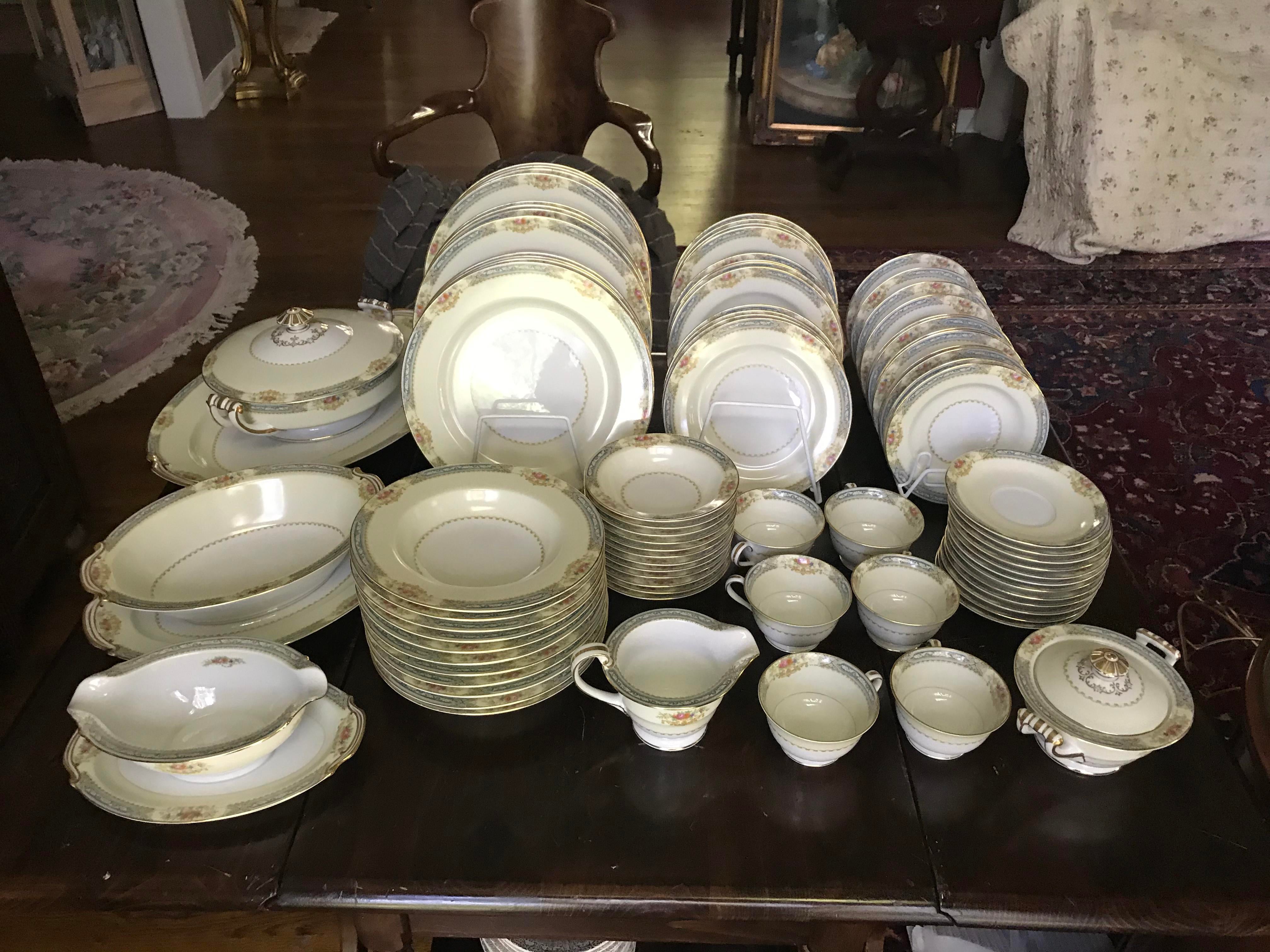 Rose China　食器　12枚セット Made in Occupid Japan, Rose China Set for 12 Dinnerware, 83