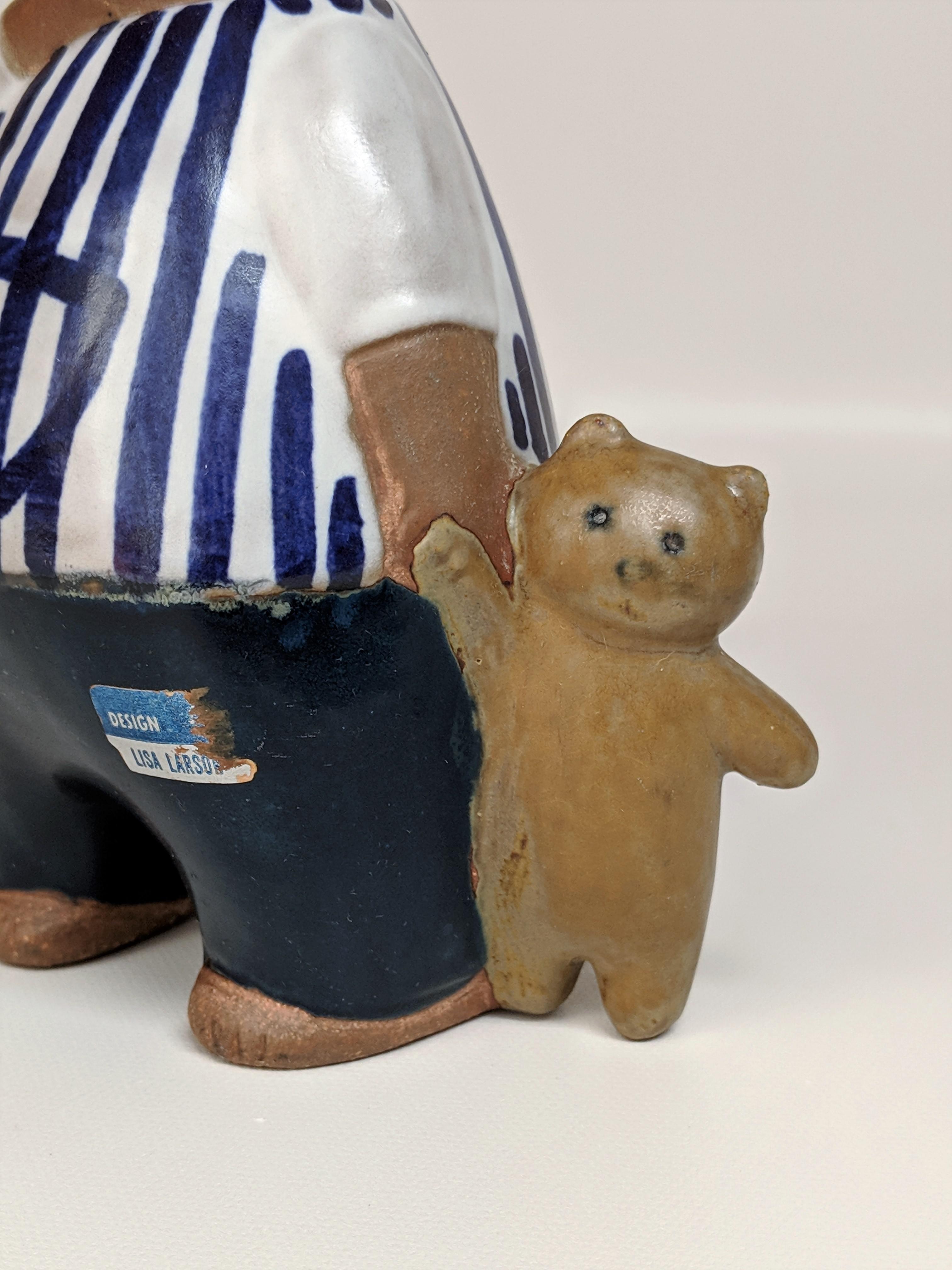 Lisa Larson Gustavsberg Sweden Malin Boy With Teddy Bear