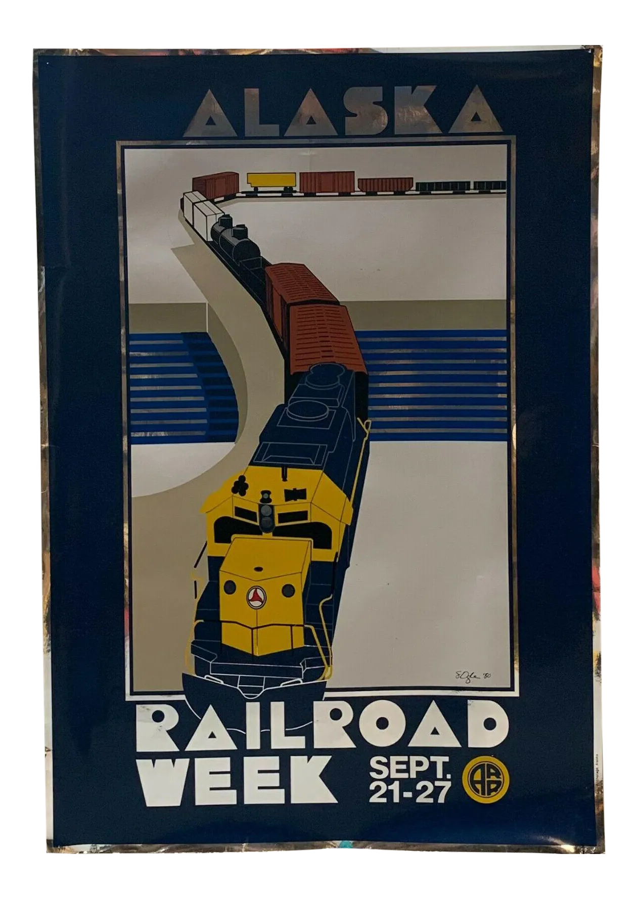 1980 Alaska Railroad Week Silkscreen by Susan Ogle