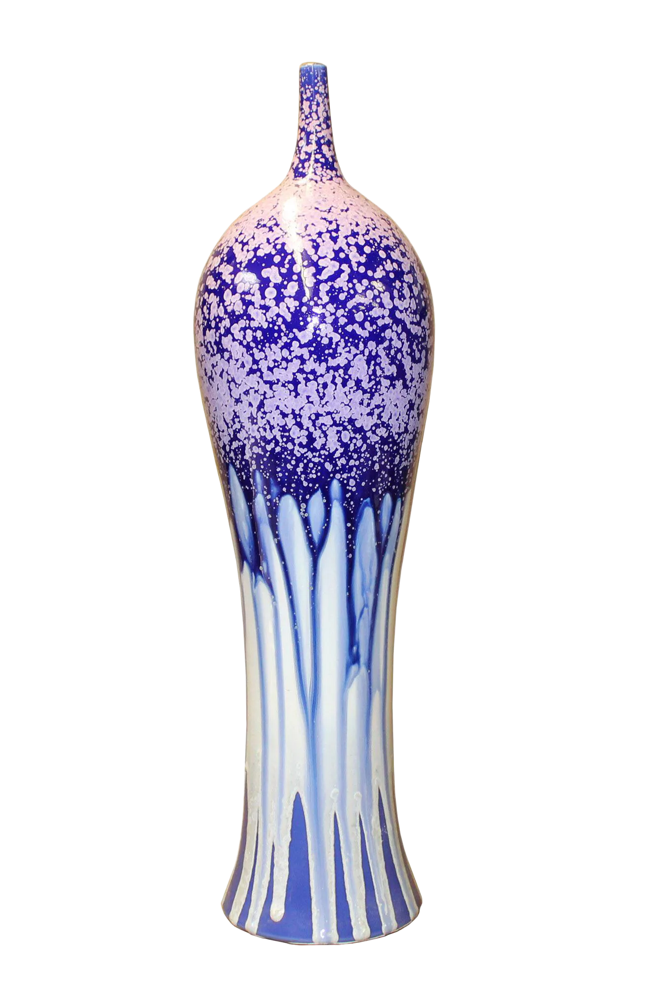 Purple White Glazed Porcelain Contemporary Narrow Mouth Tall Vase
