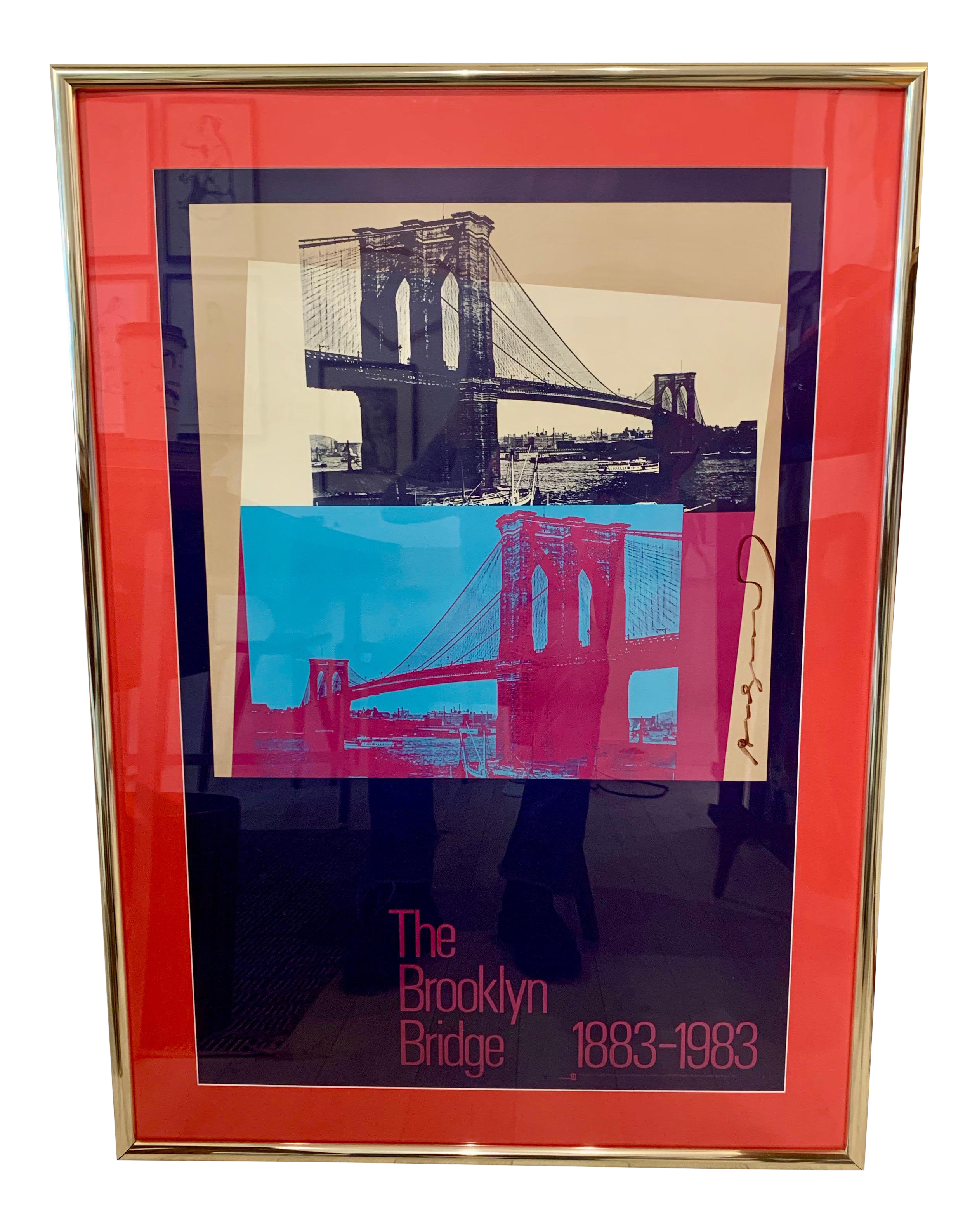 19 Brooklyn Bridge Framed Poster Signed Andy Warhol Chairish