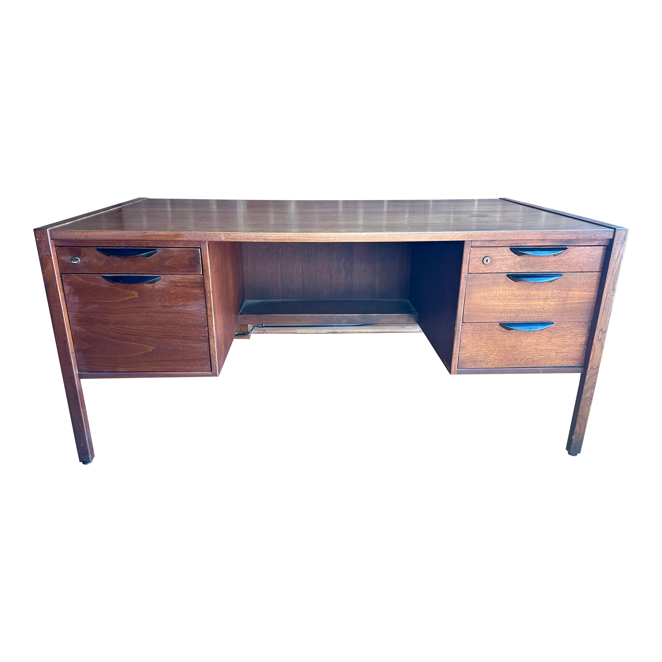 Jens Risom Walnut Executive Desk | Chairish