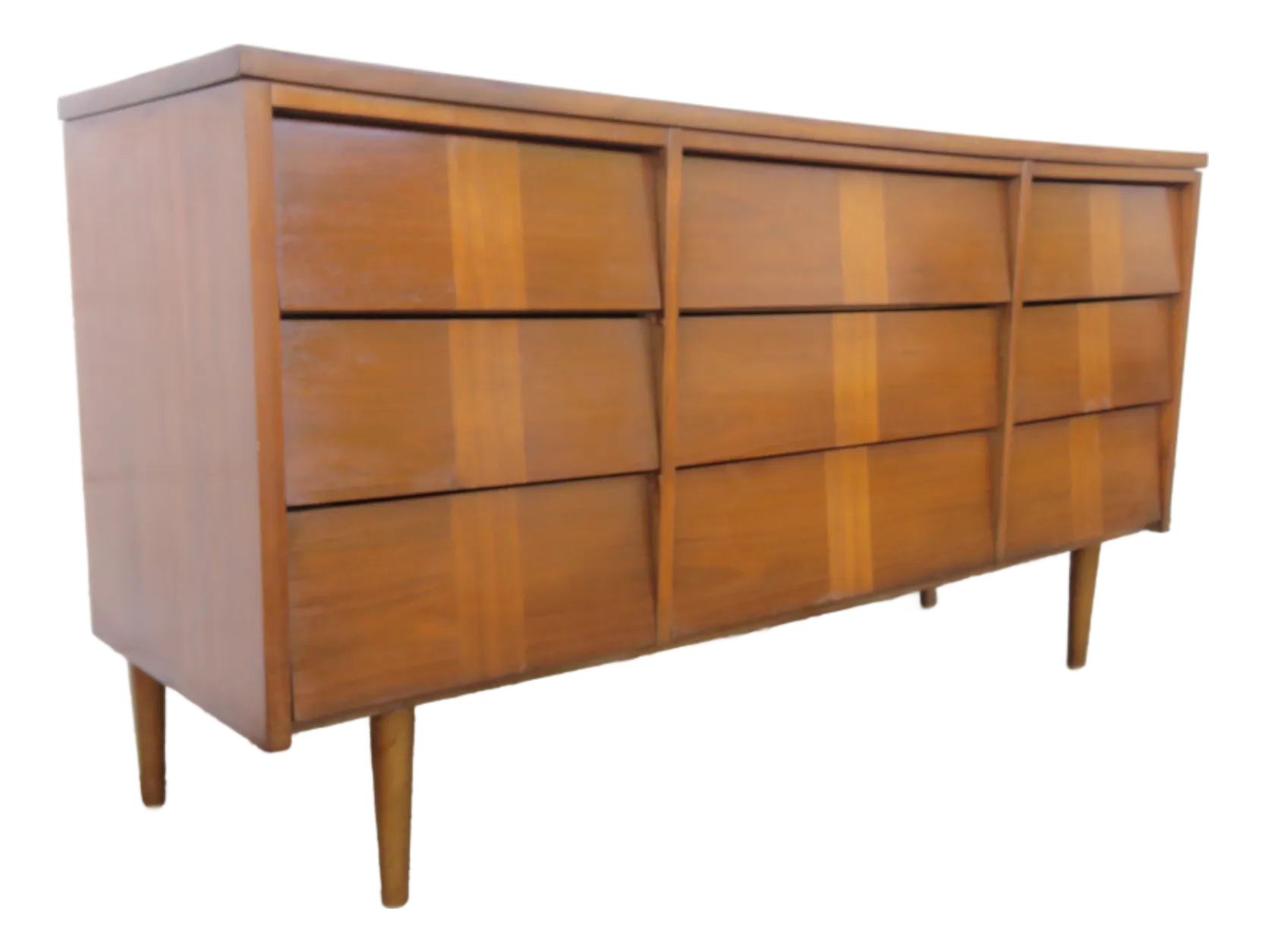 Mid Century Modern Inlay Low Long Dresser Bathroom Vanity 6264