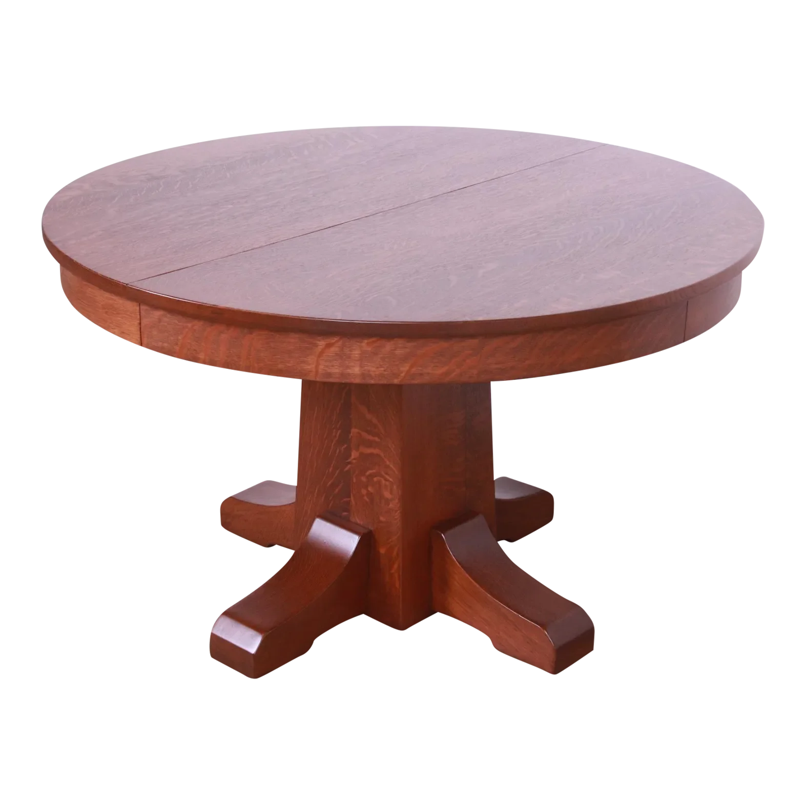 Antique Stickley Mission Oak Arts & Crafts Extension Pedestal Dining