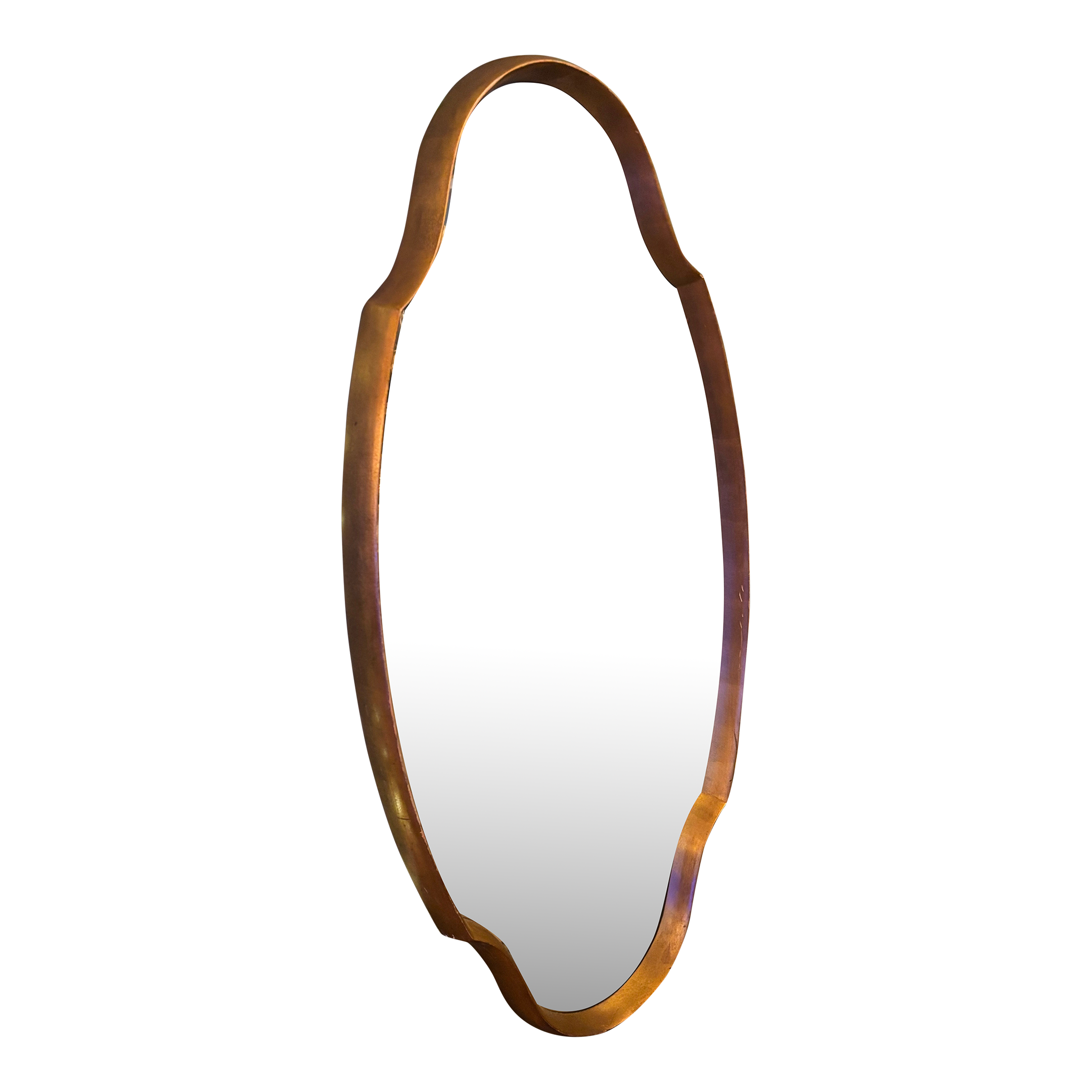 Mid 20th Century Turner Manufacturing Company Scalloped, Gold, Solid Wood, Full Length Mirror