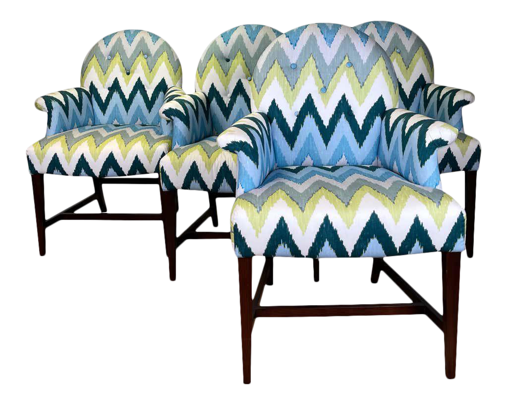 Set of Four Upholstered Armchairs Chairish