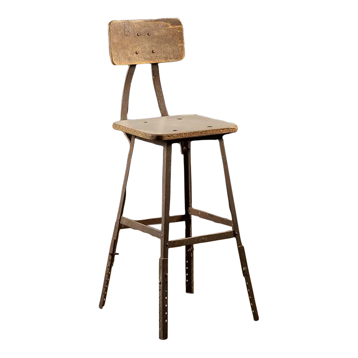 Angle Iron Industrial Stool Chairish