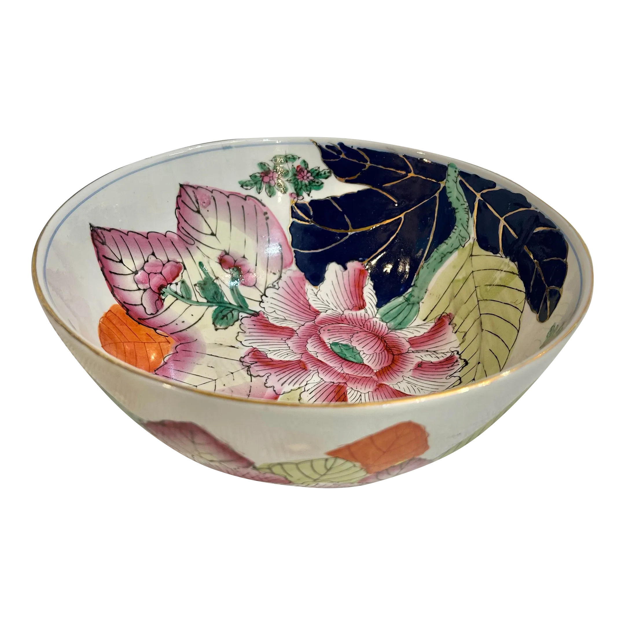 Vintage 10” Chinoiserie Tobacco Leaf Bowl1950’s Mid-Century Modern Baumritter Metal & Wood Lounge Chair