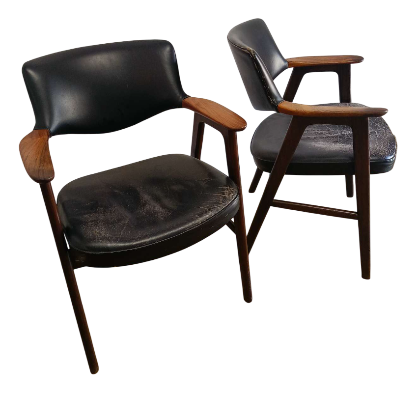 Vintage Danish Chairs in Teak by Erik Kirkegaard, 1950s, Set of 2