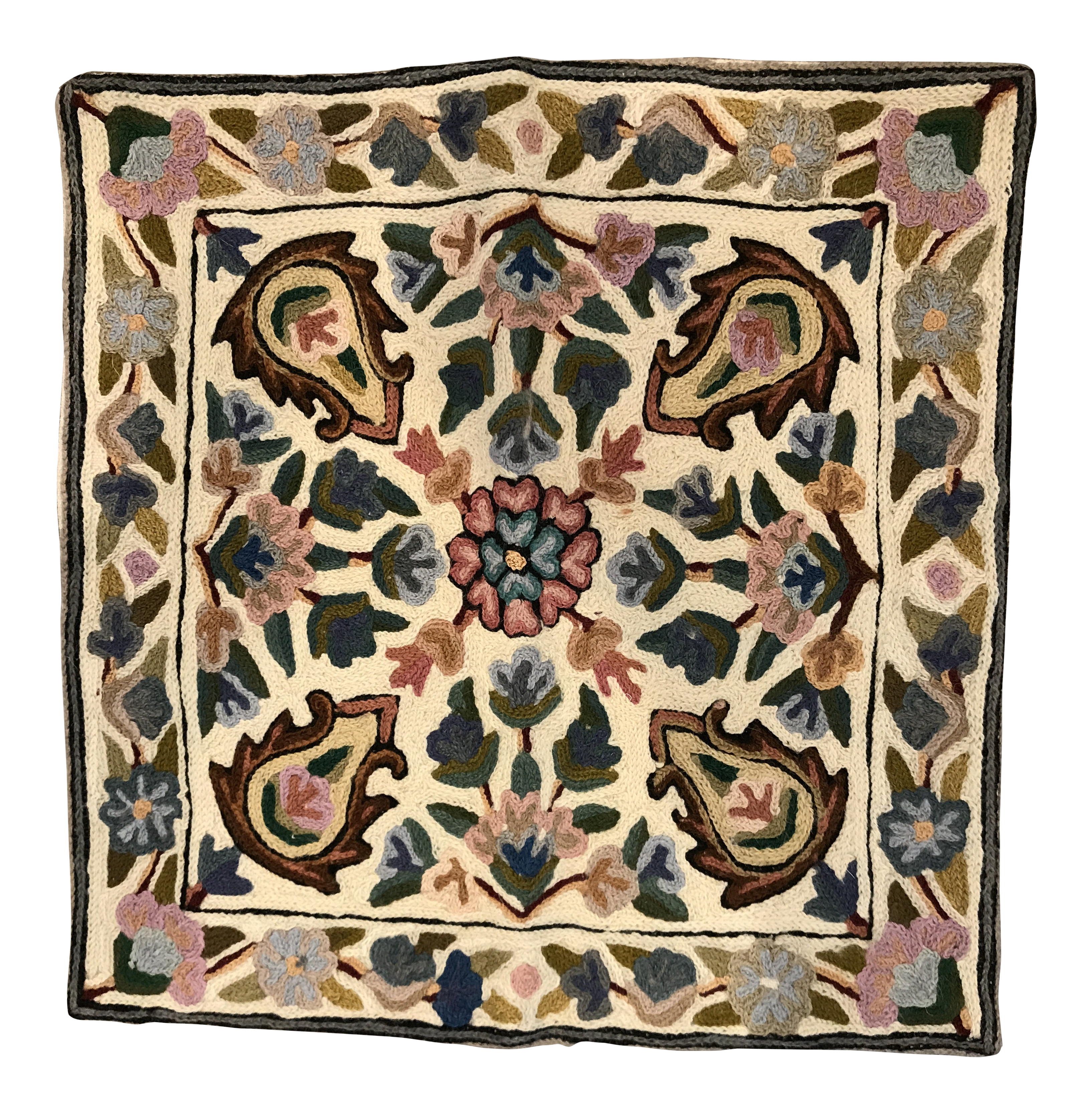 Floral Wool Needlepoint Pillow Cover Chairish